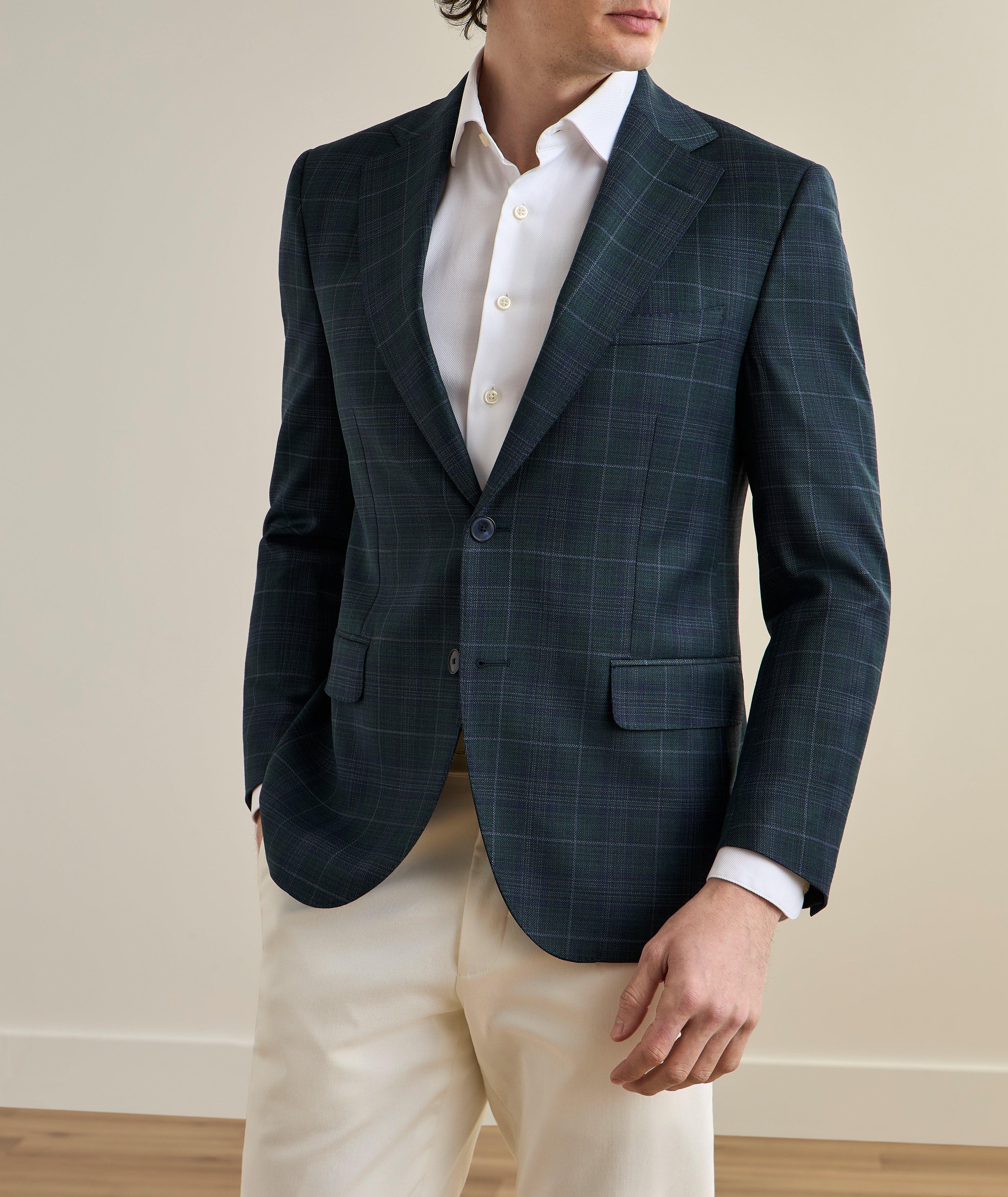 Bowie Plaid Stretch-Wool Sport Jacket image 1