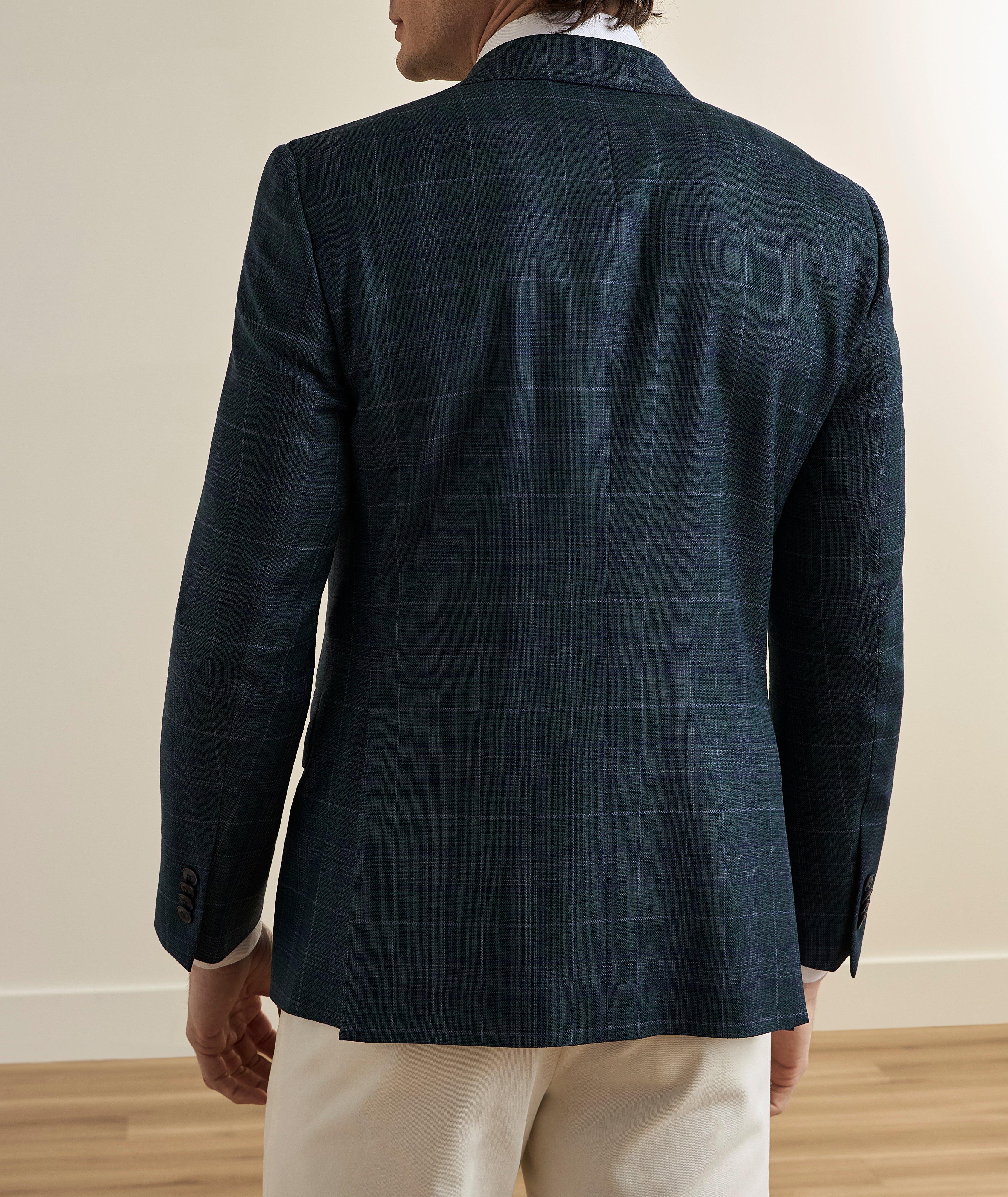Bowie Plaid Stretch-Wool Sport Jacket image 2