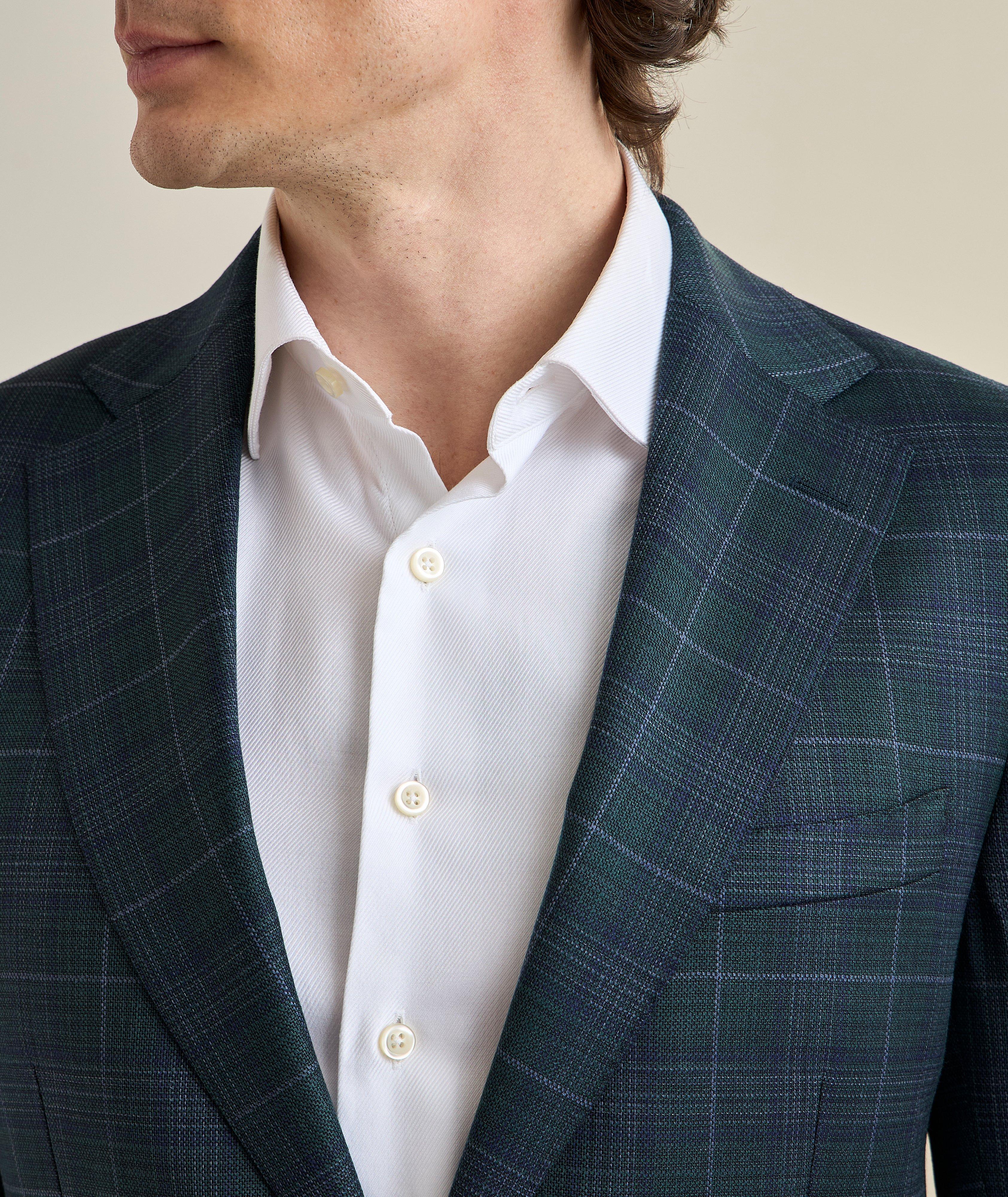 Bowie Plaid Stretch-Wool Sport Jacket image 3