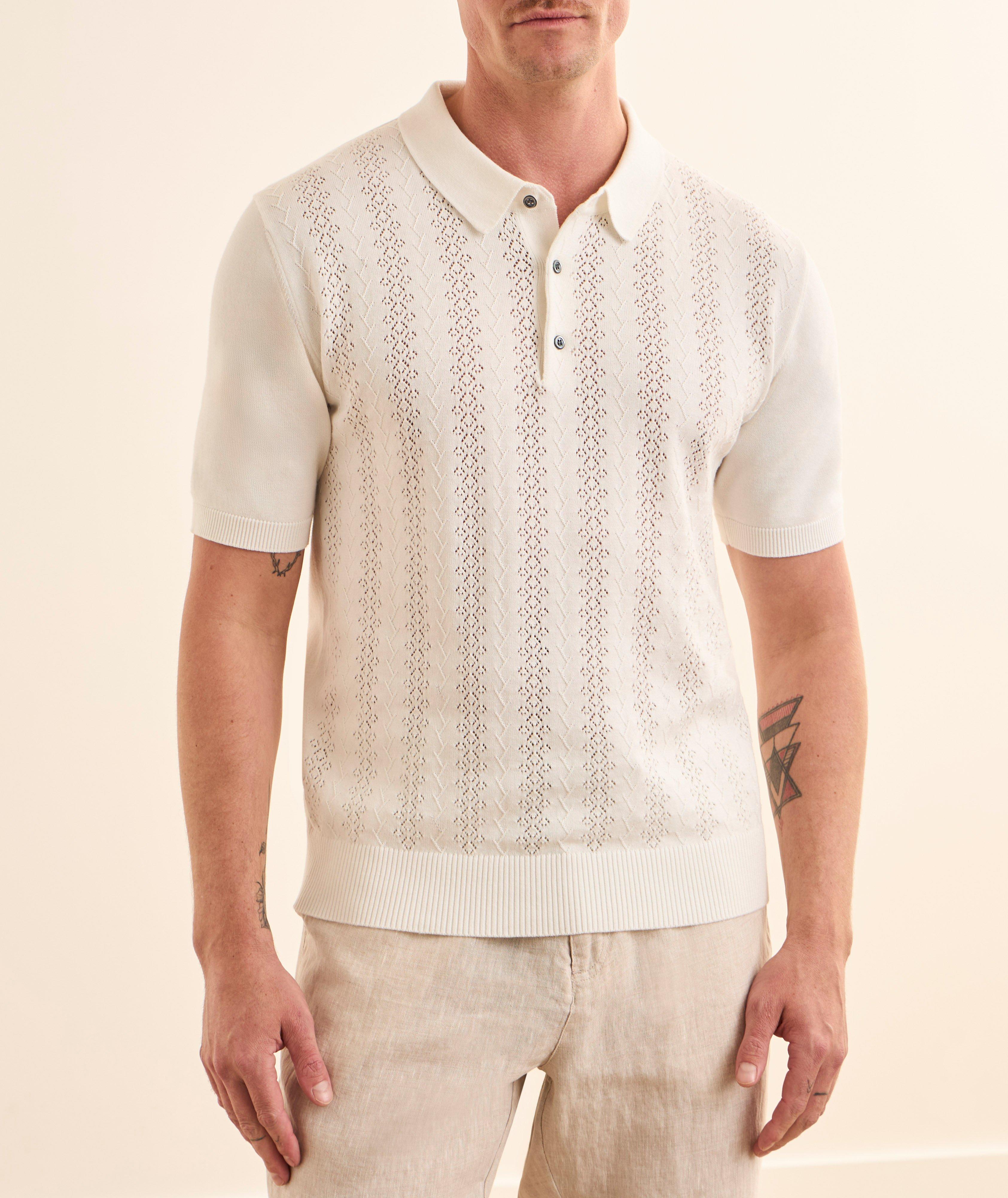 Textured Cotton Knit Polo image 1