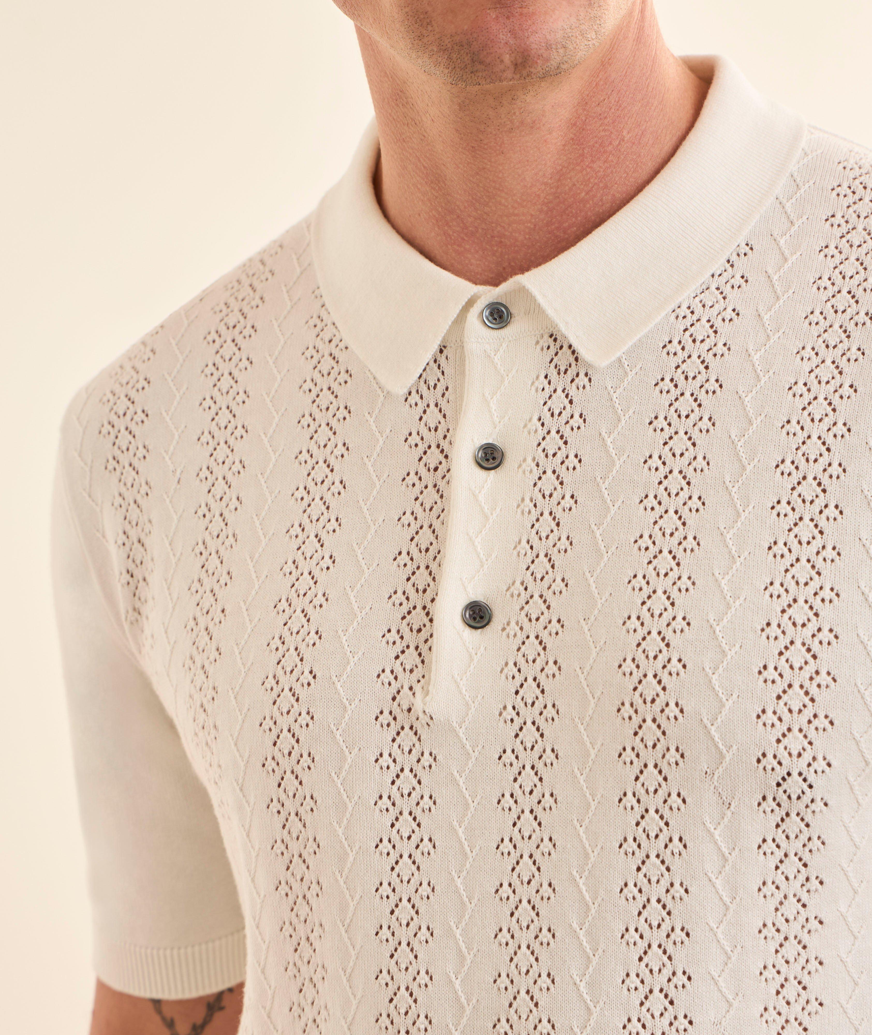 Textured Cotton Knit Polo image 3