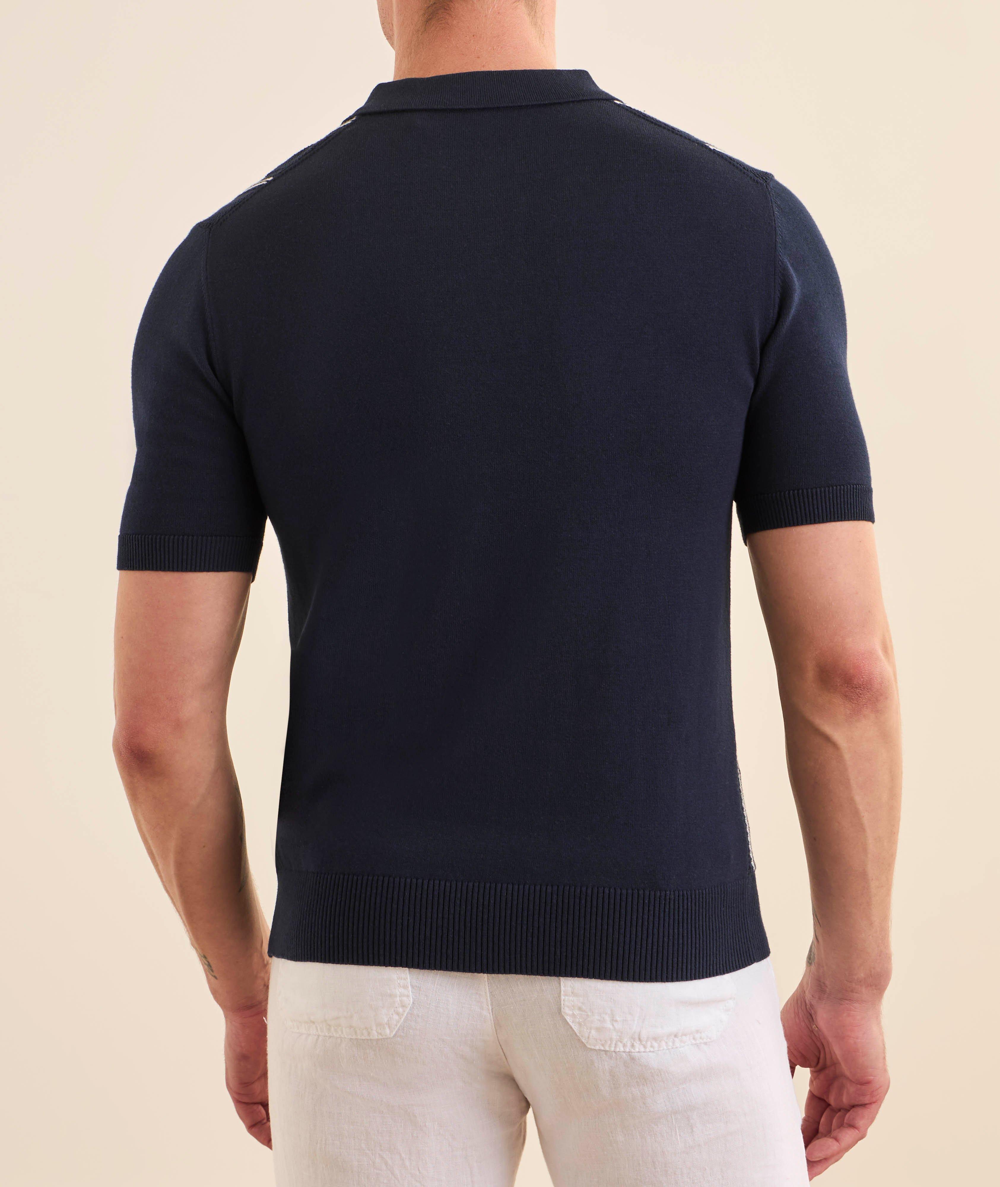 Striped Cotton Knit Polo image 2
