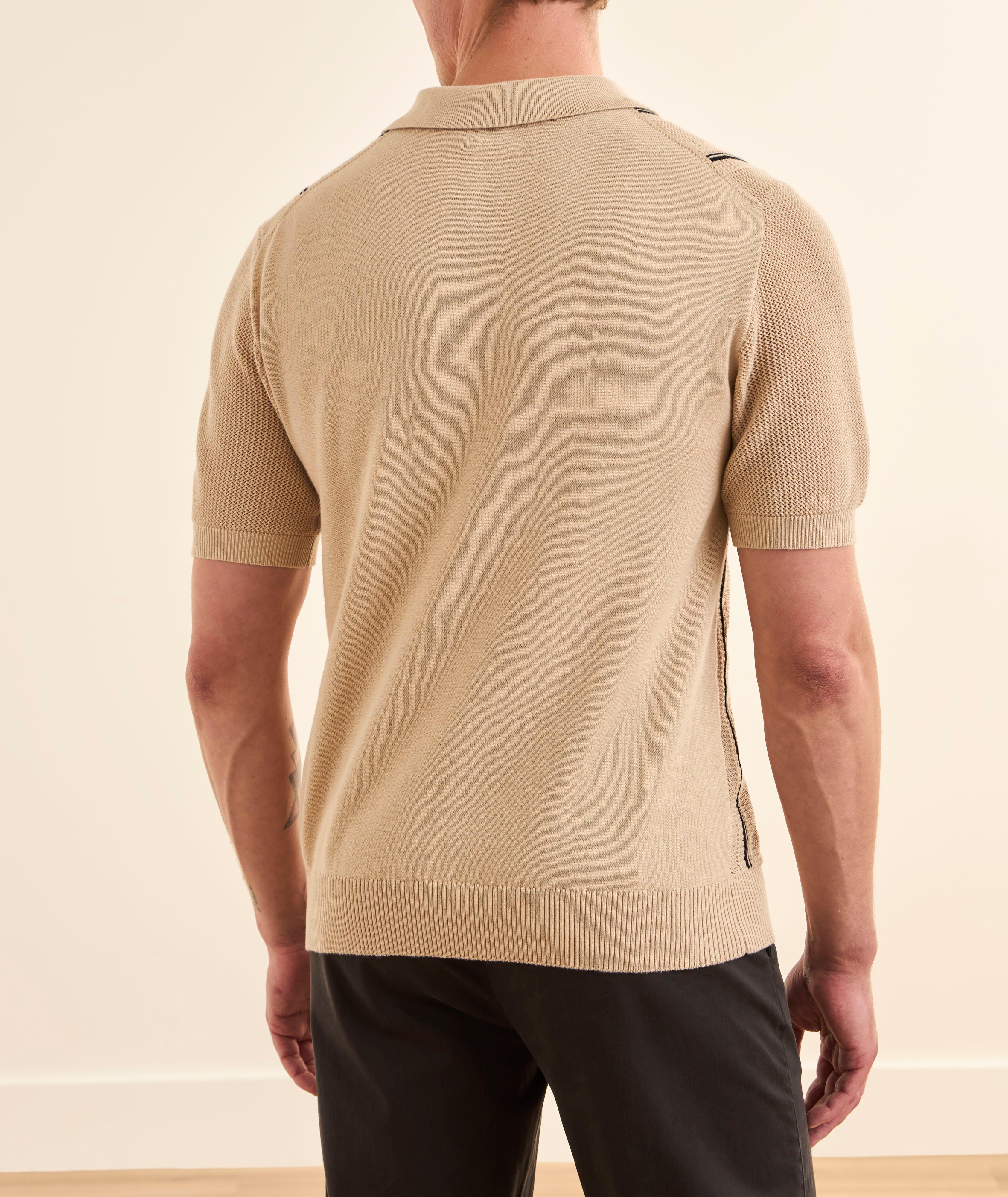 Striped Cotton Knit Polo image 2