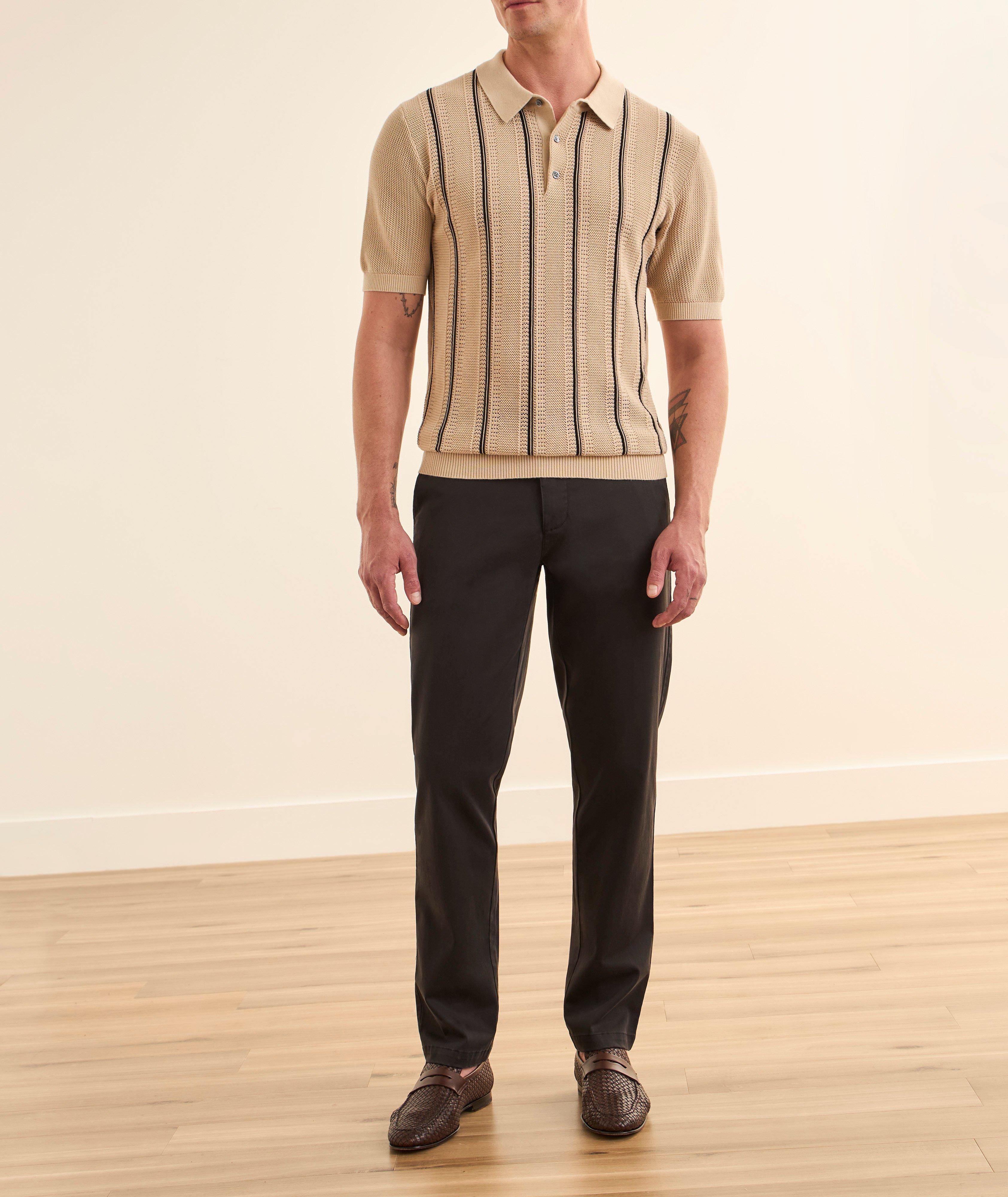 Striped Cotton Knit Polo image 4