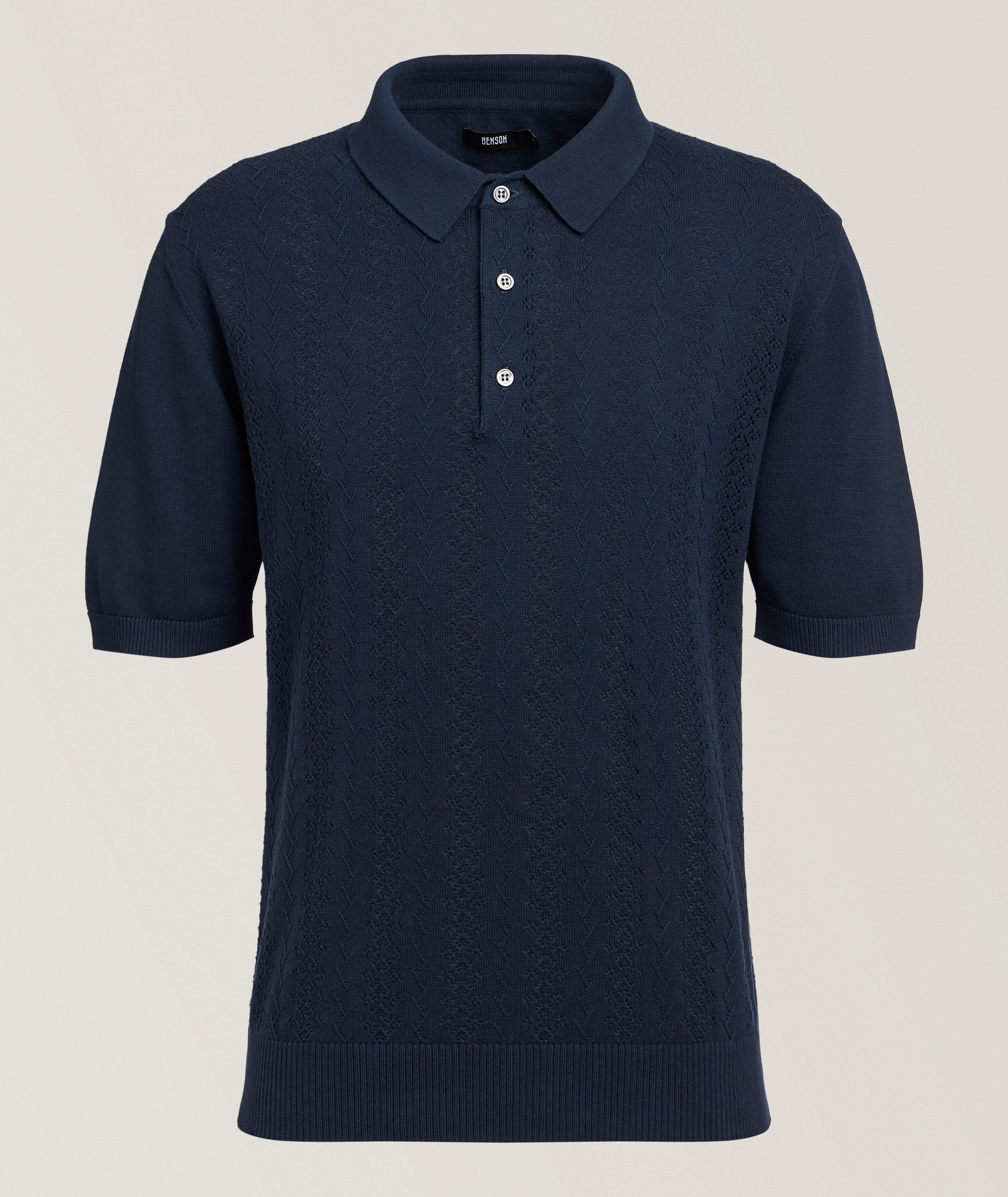Benson Textured Cotton Knit Polo