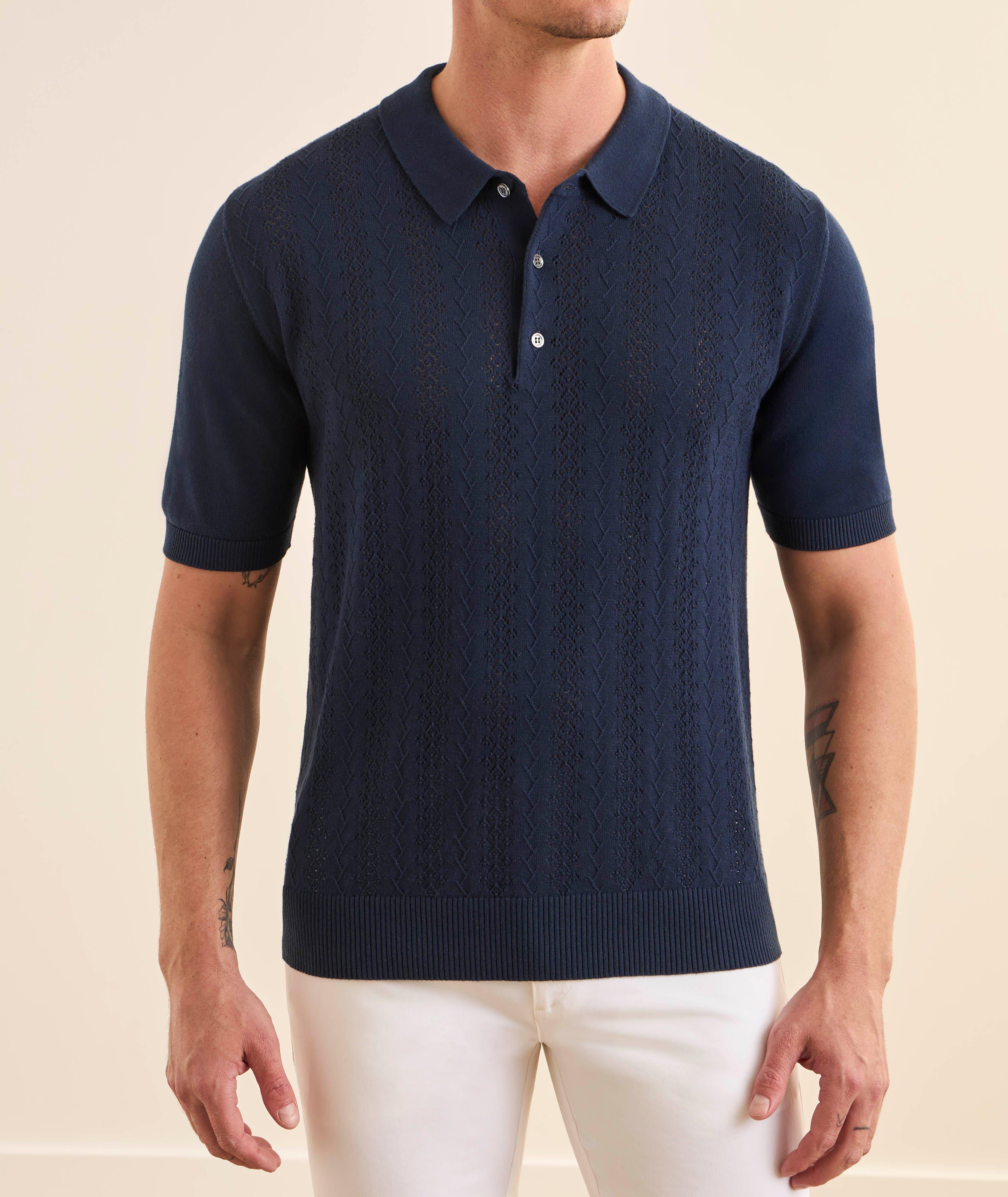 Textured Cotton Knit Polo image 1