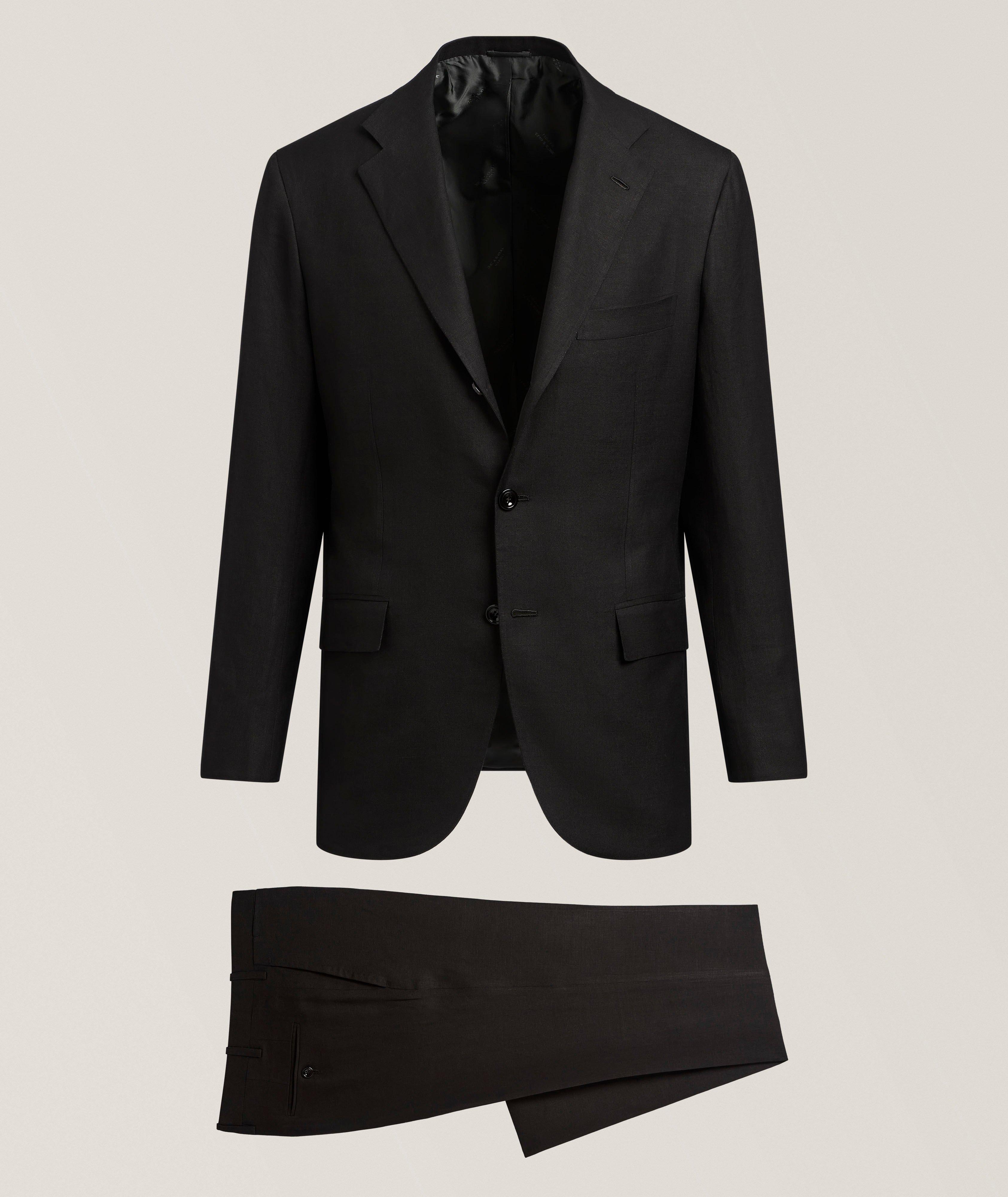 Solid Linen-Blend Suit