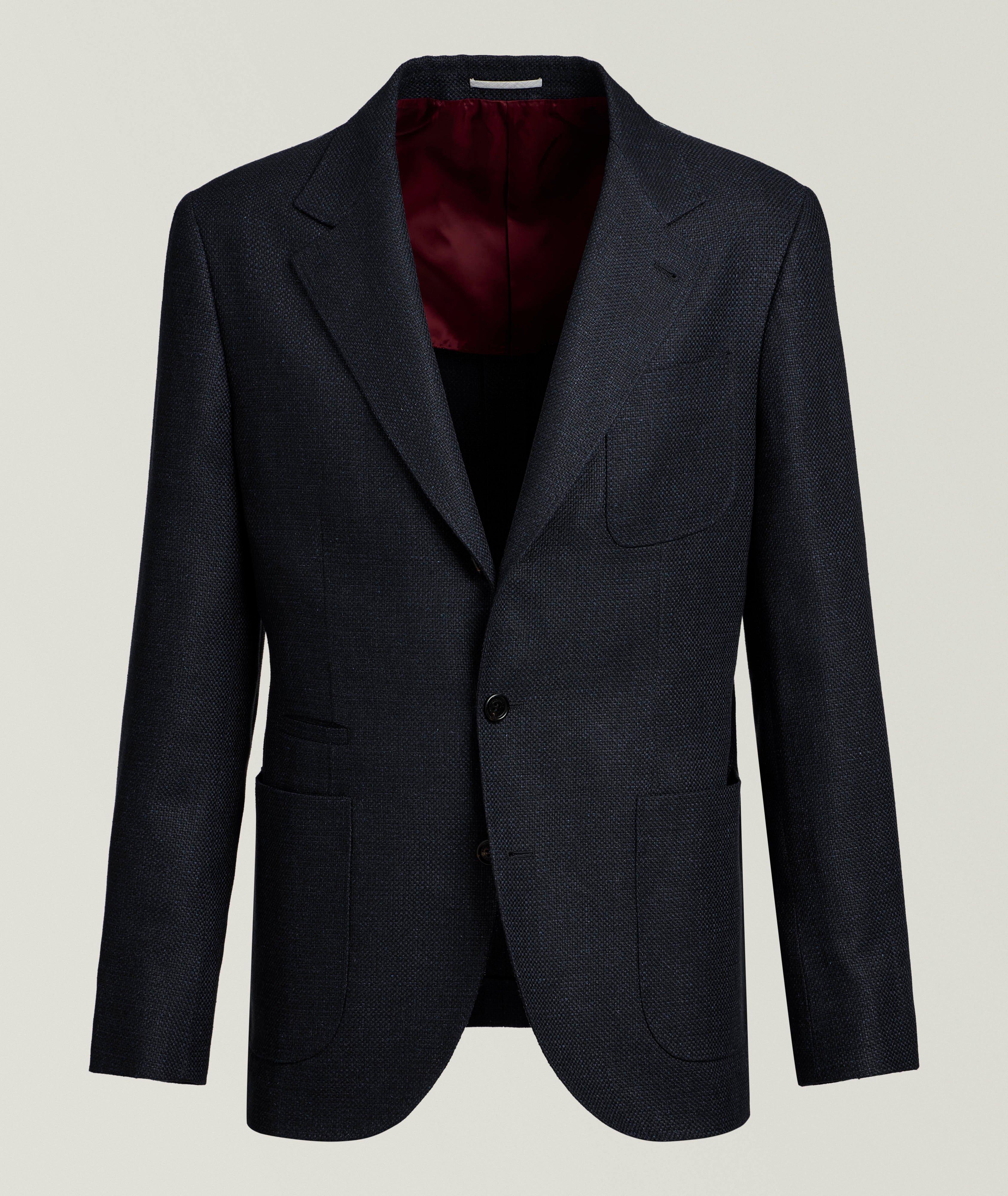 Hopsack Linen-Blend Sport Jacket