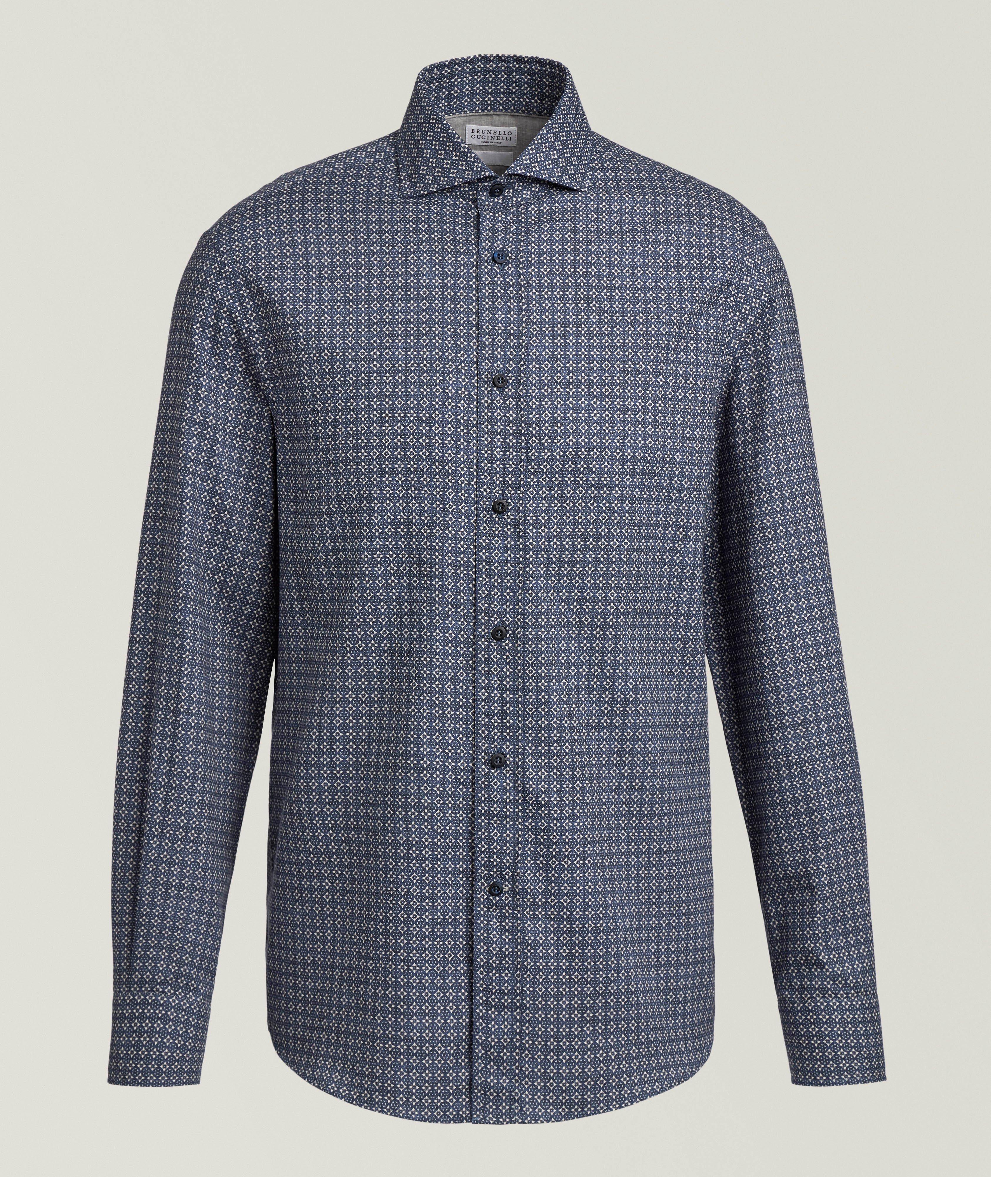 Easy-Fit Deco-Print Cotton Shirt