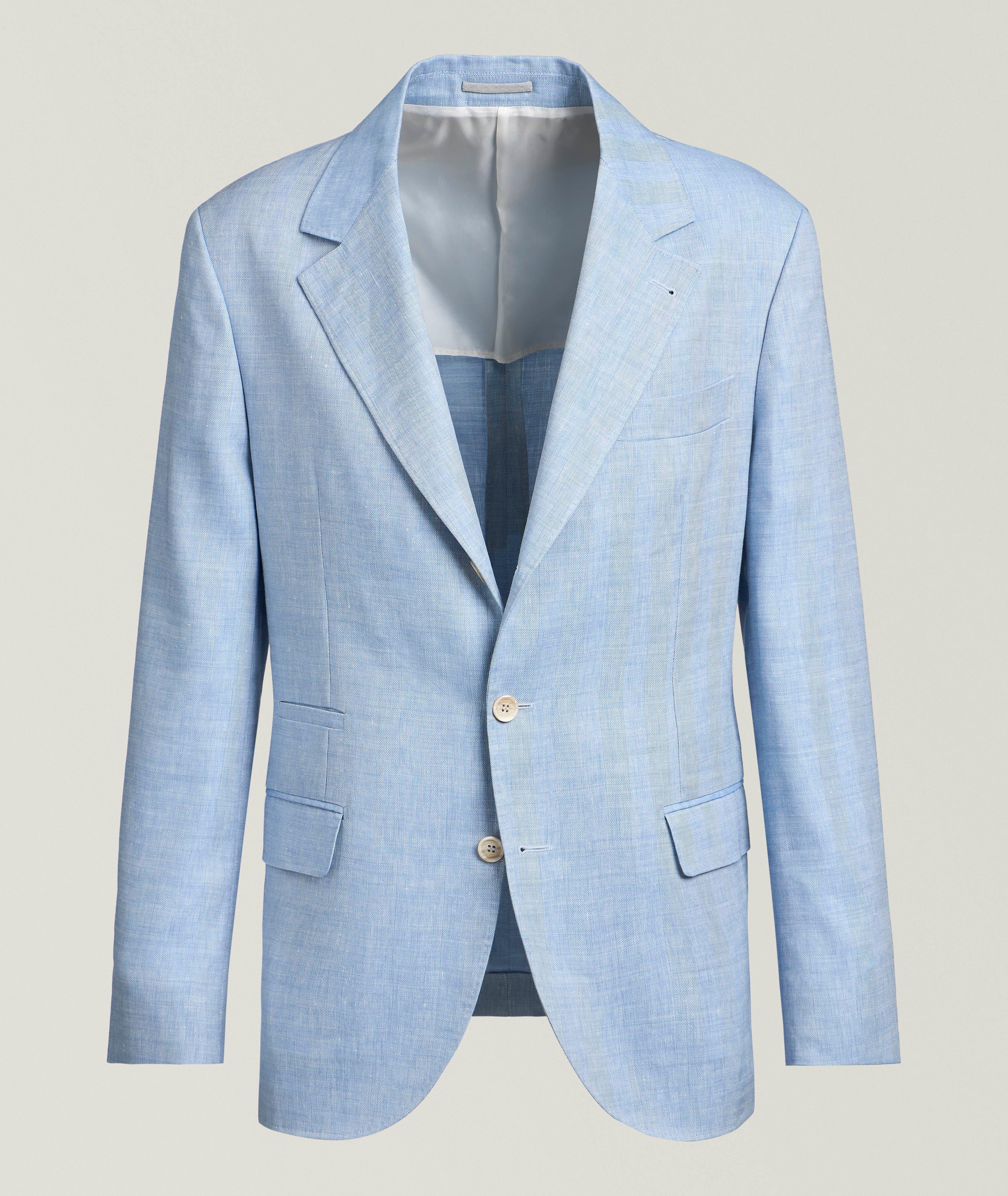 Herringbone Linen-Wool Sport Jacket