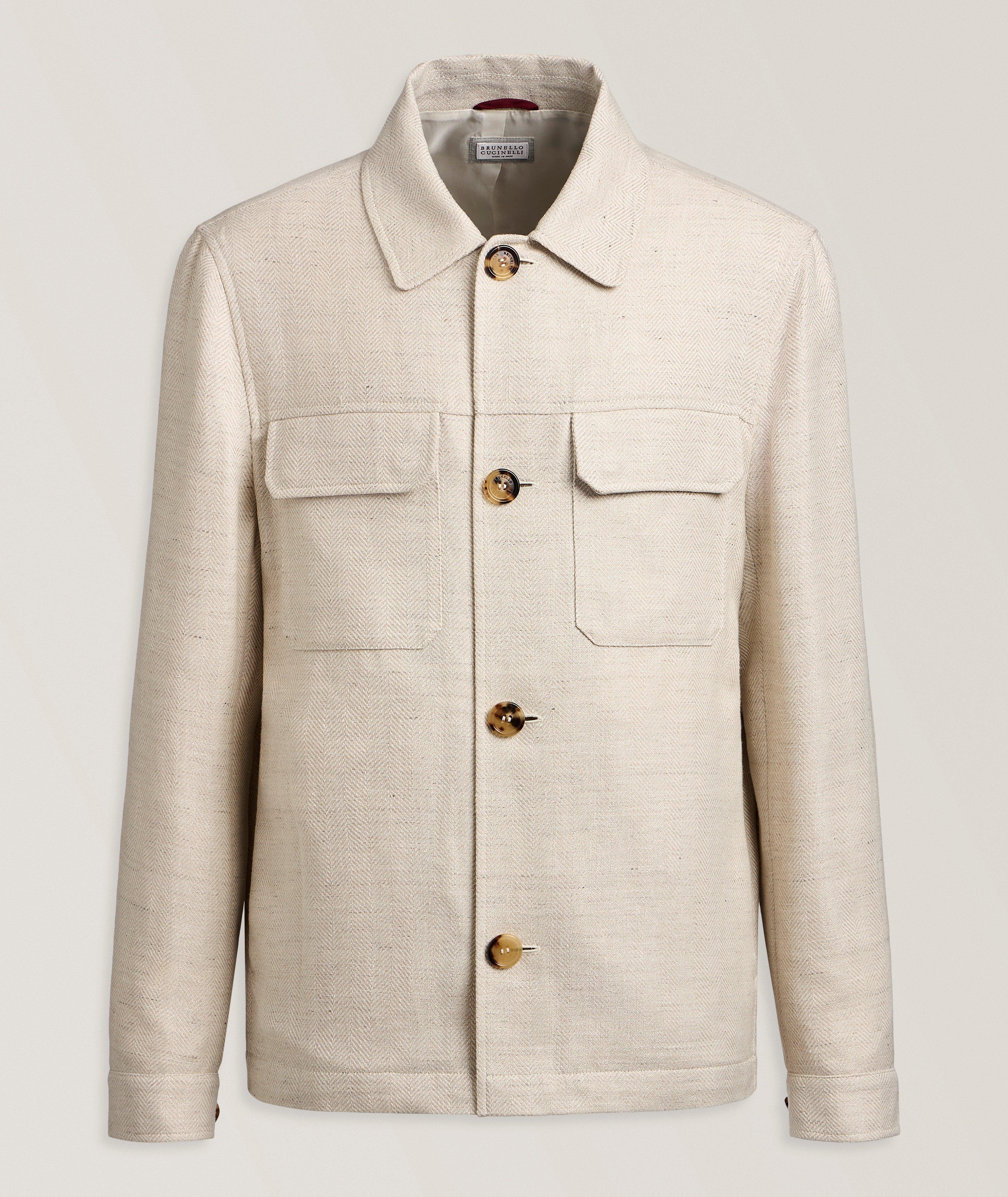 Brunello Cucinelli Veste chevrons mélange lin
