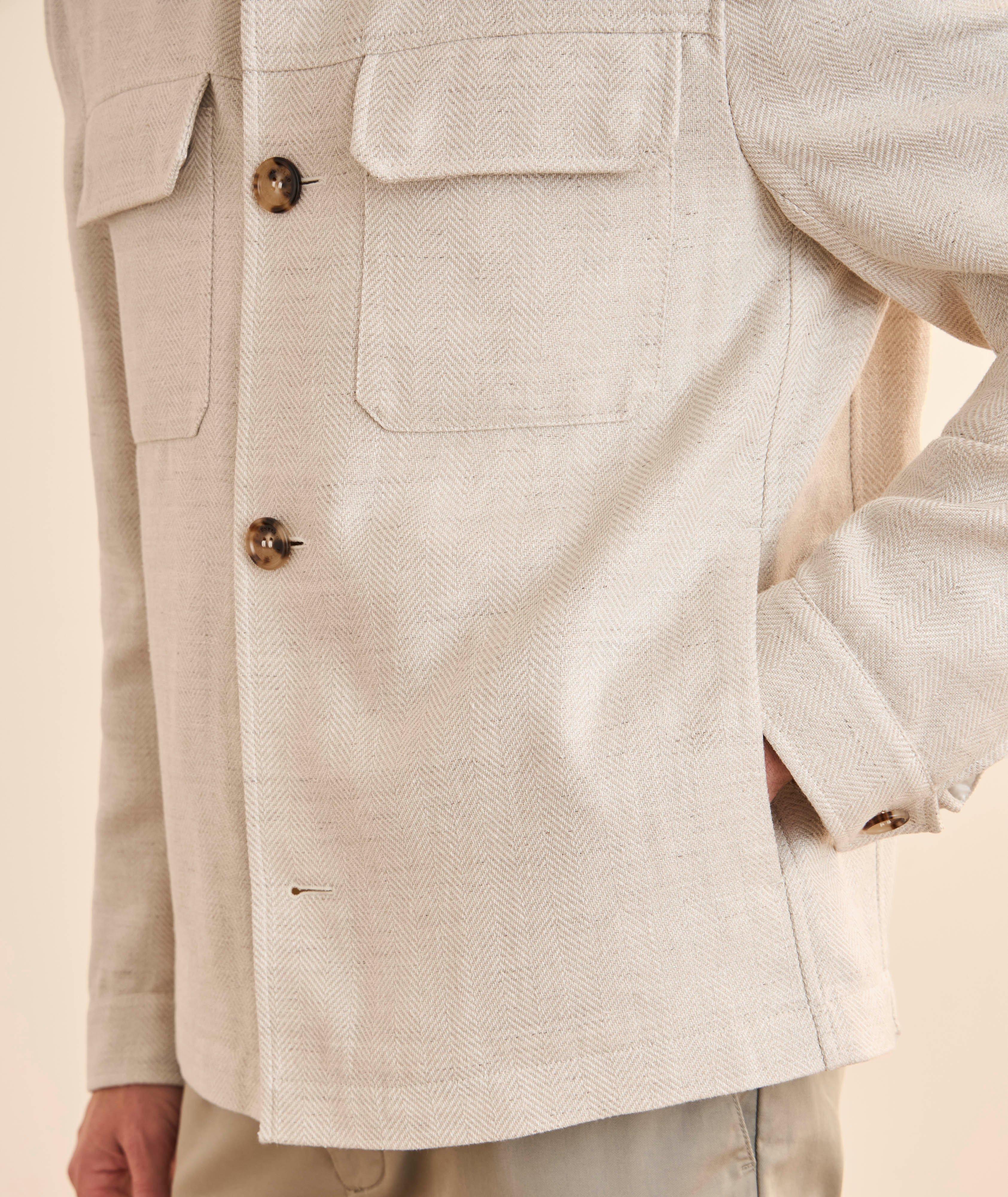 Veste chevrons mélange lin image 3