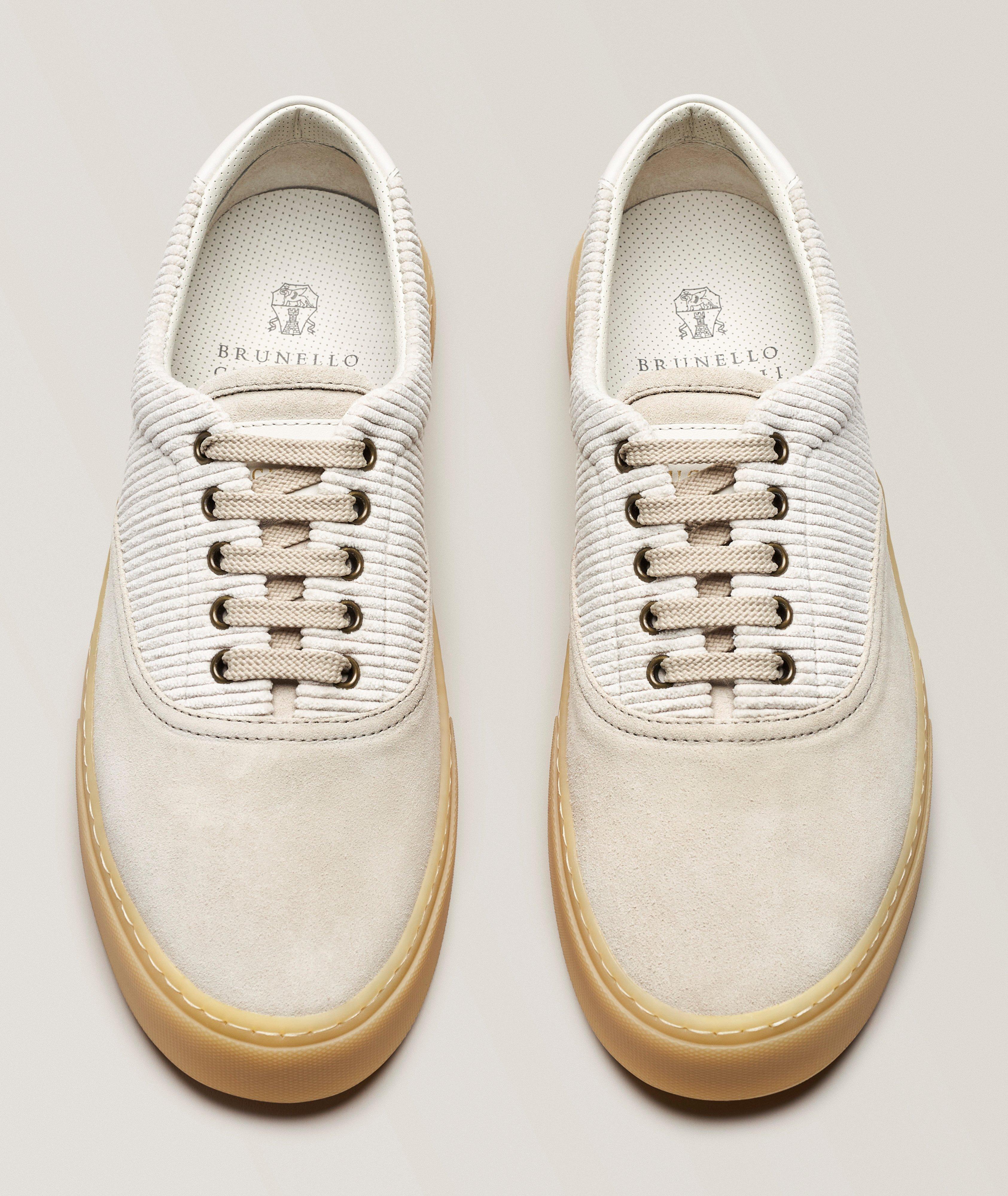 Suede & Knit Combination Sneakers image 1