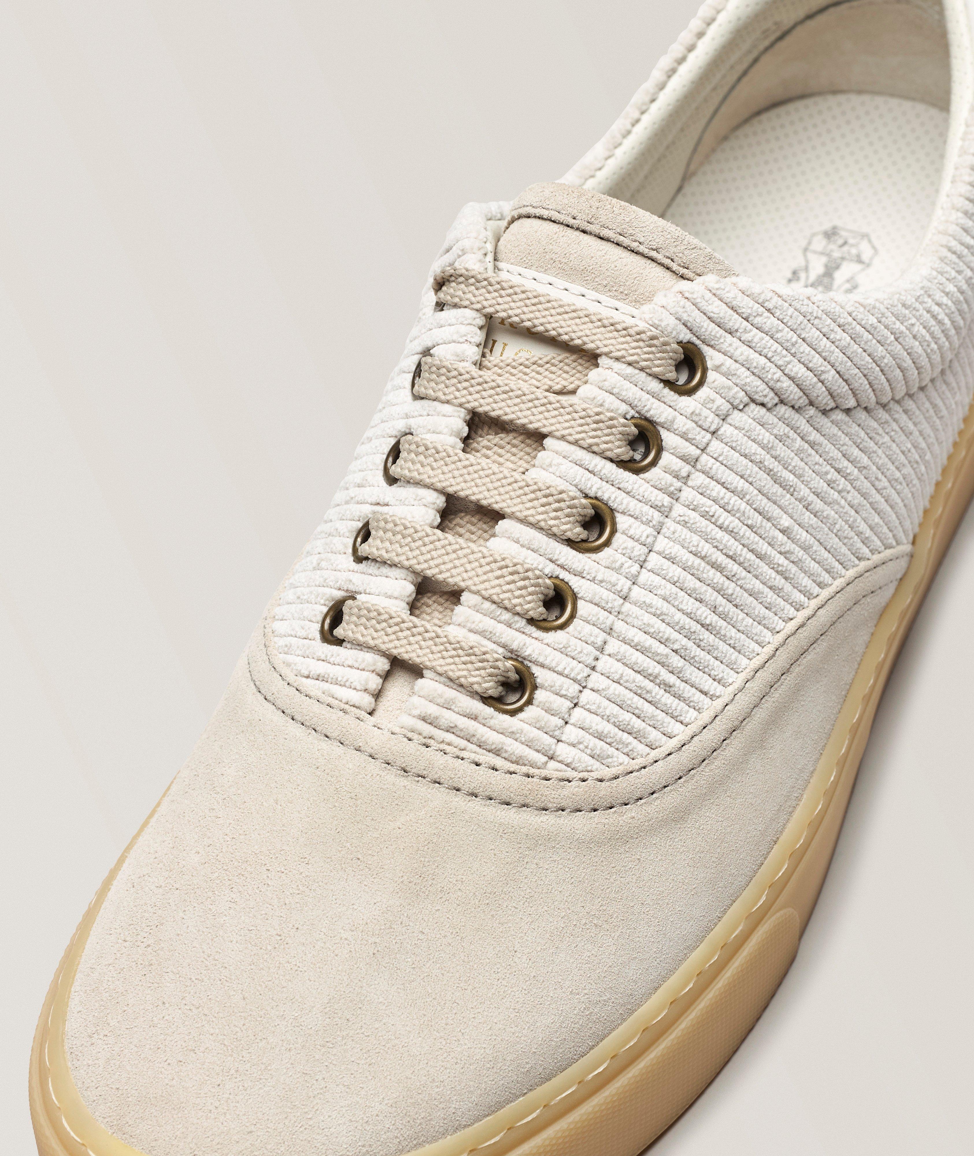 Suede & Knit Combination Sneakers image 2