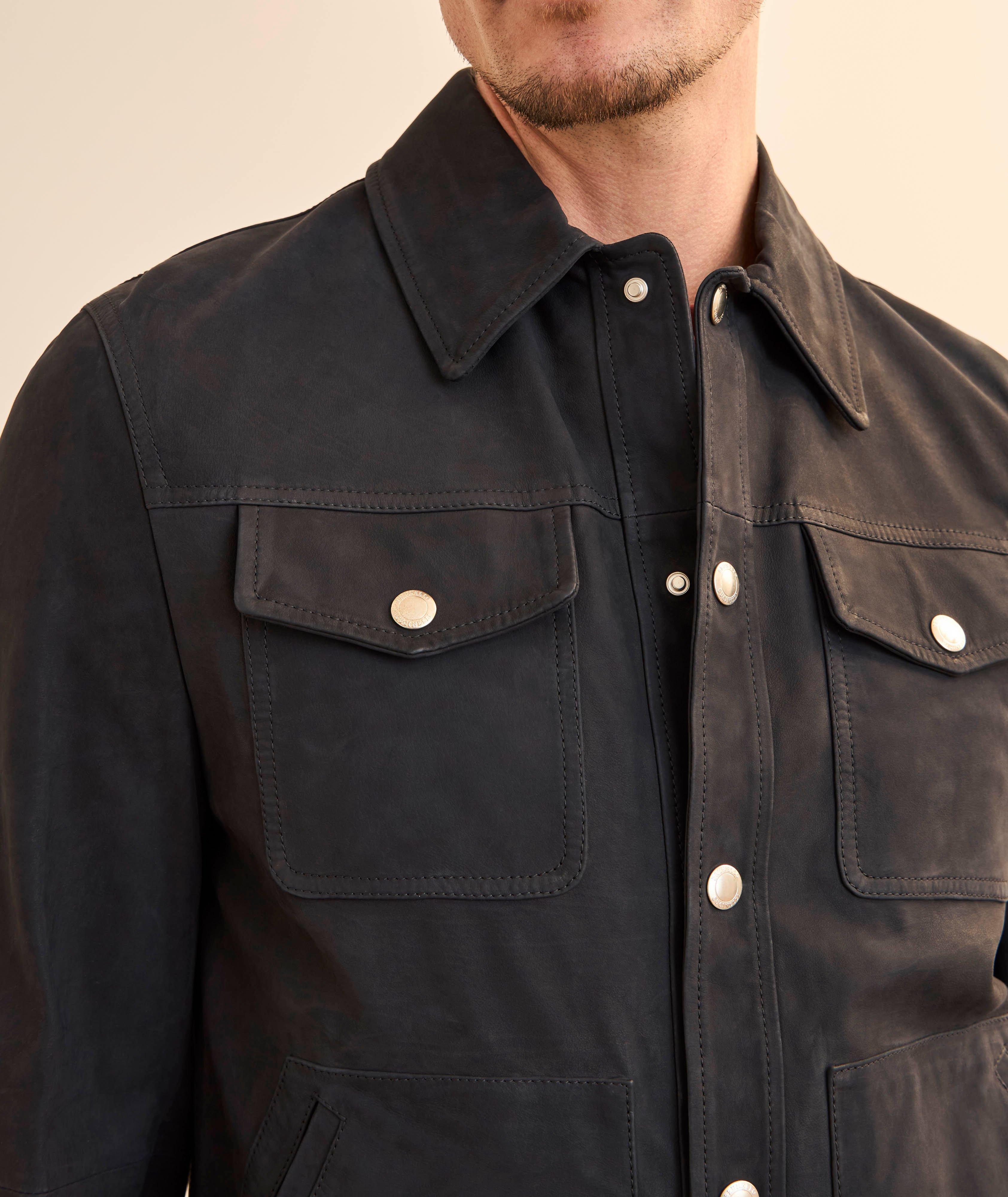 Veste cuir suédé classique image 3