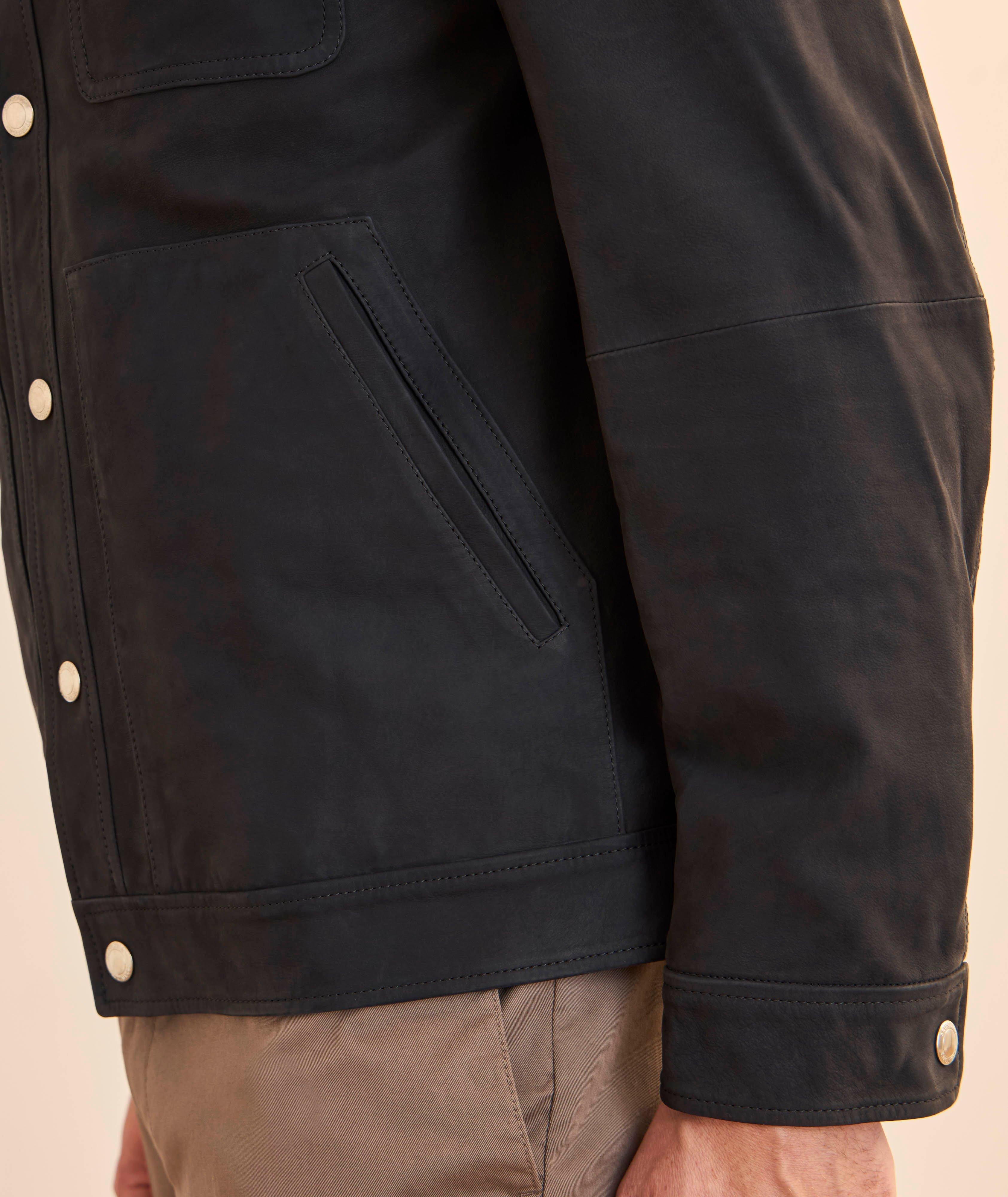 Veste cuir suédé classique image 4