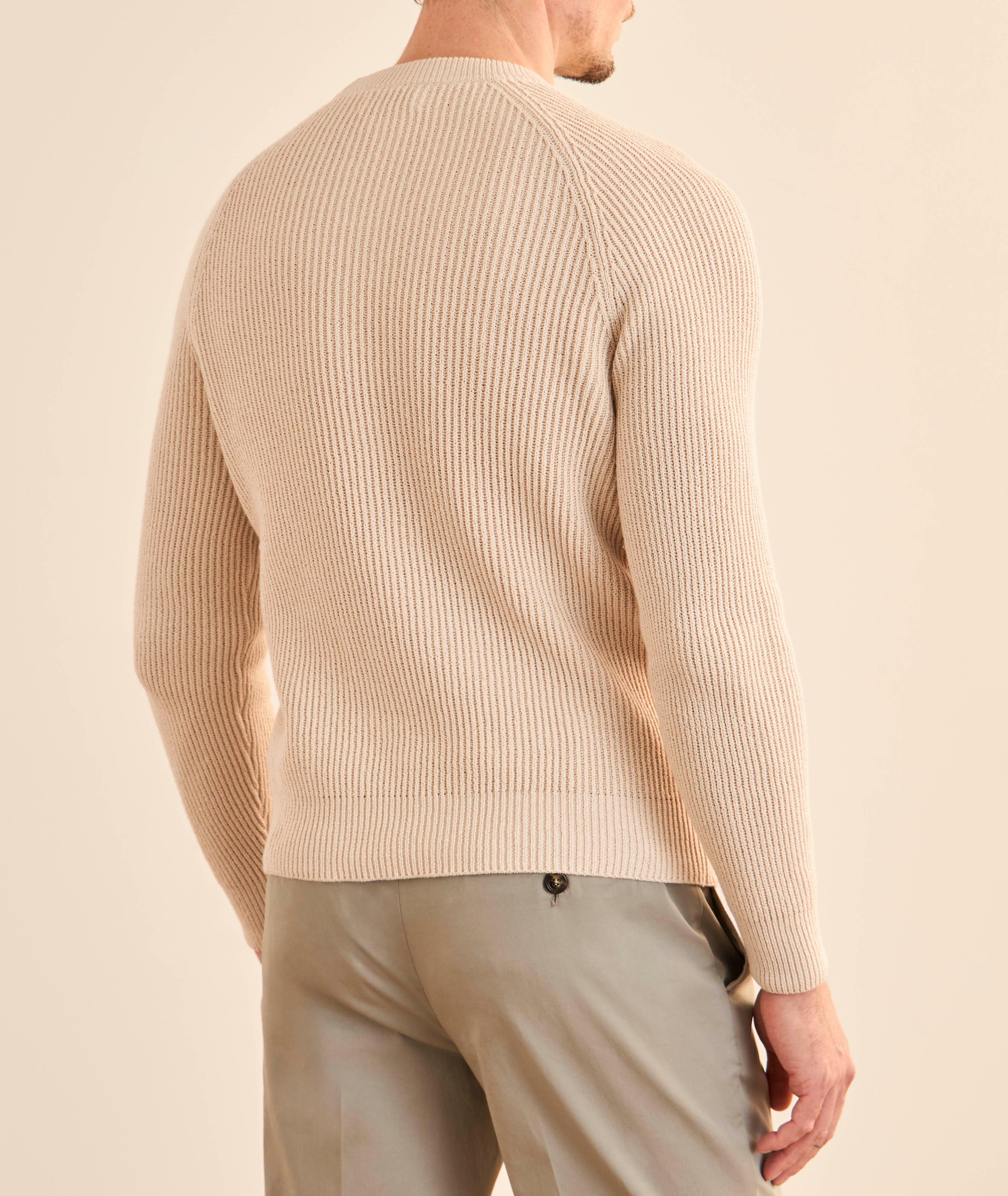Ribbed Raglan Cotton Crewneck Sweater image 2