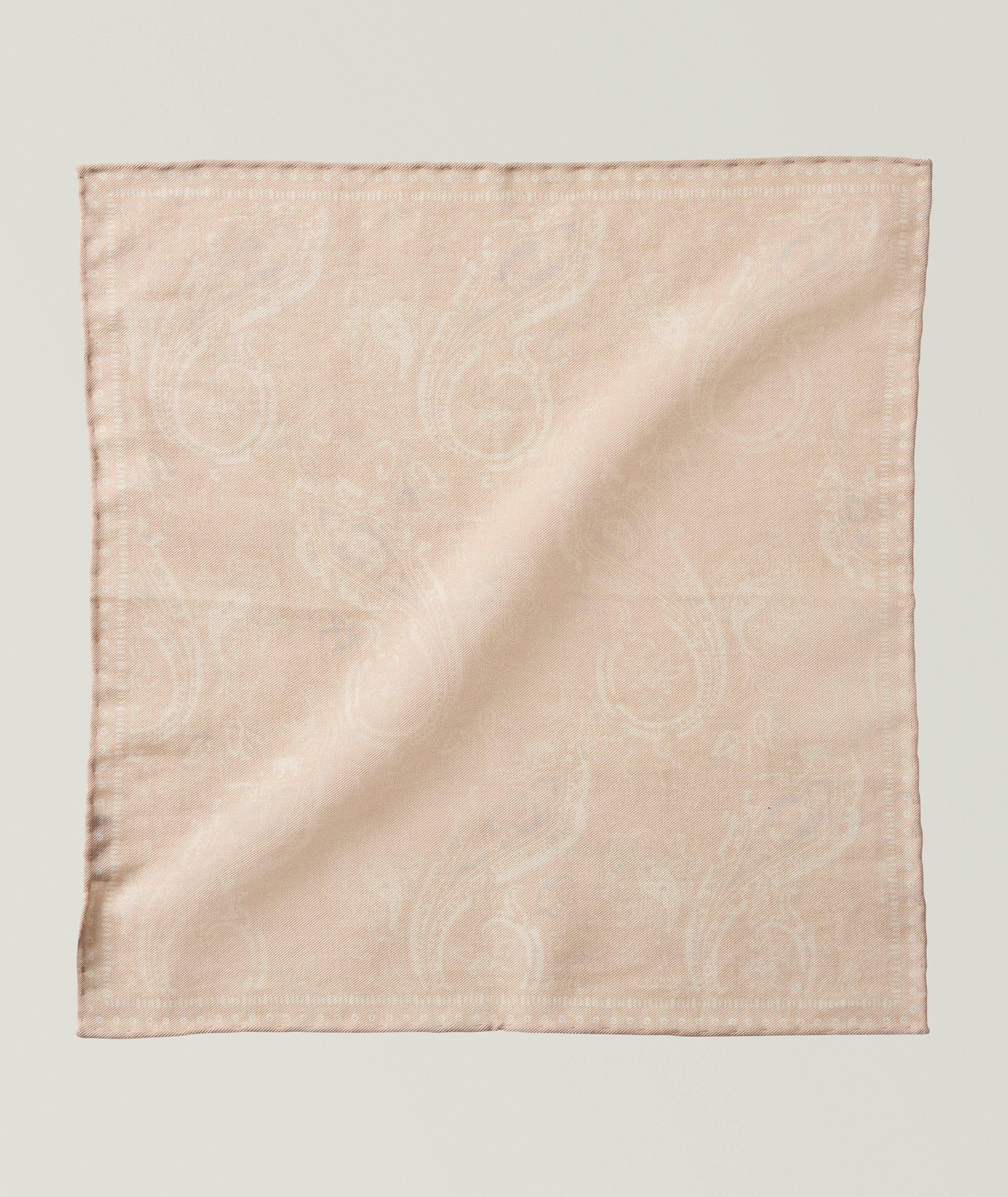Paisley Wool-Cotton Pocket Square