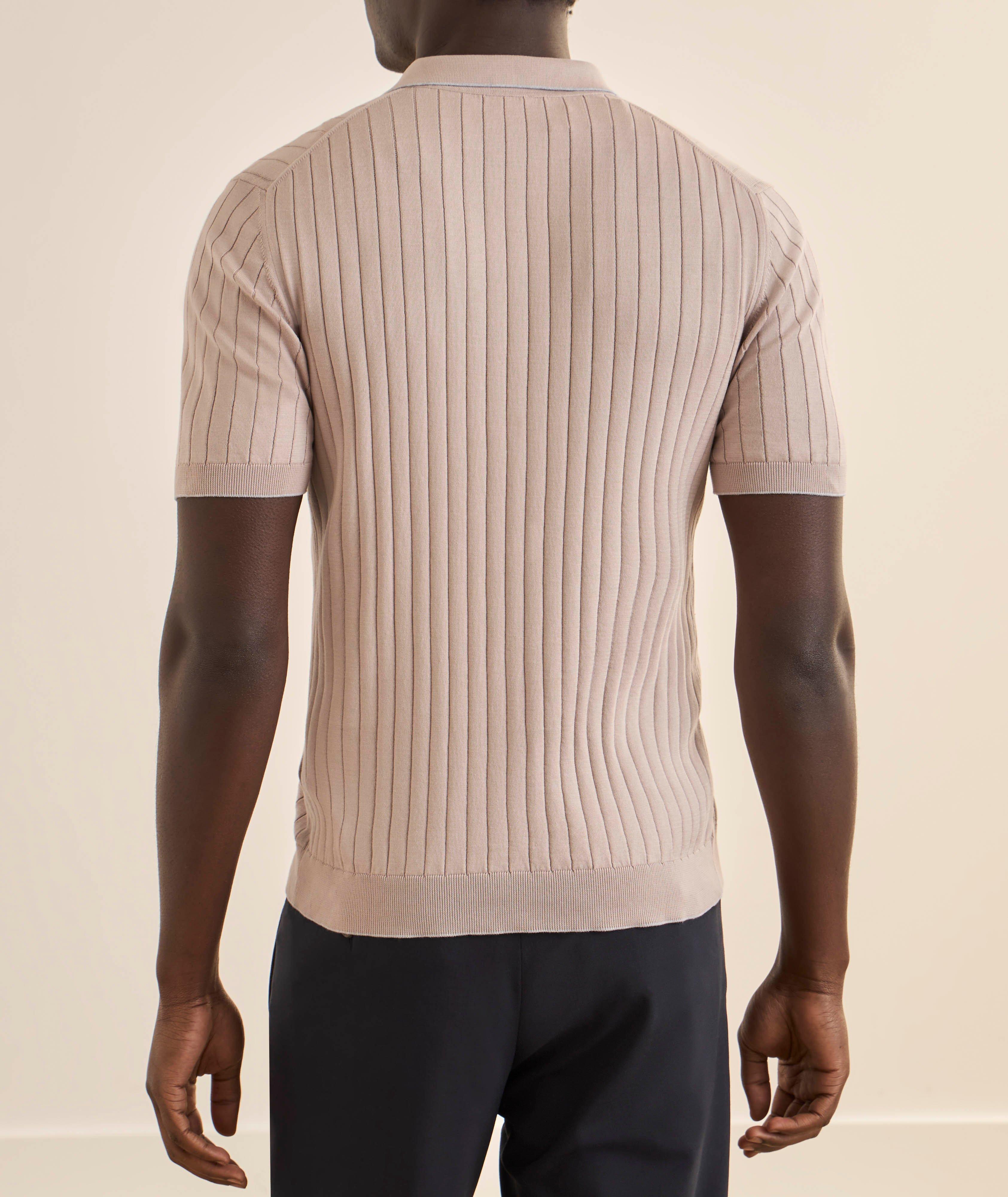 Polo coton côtelé zippé image 2