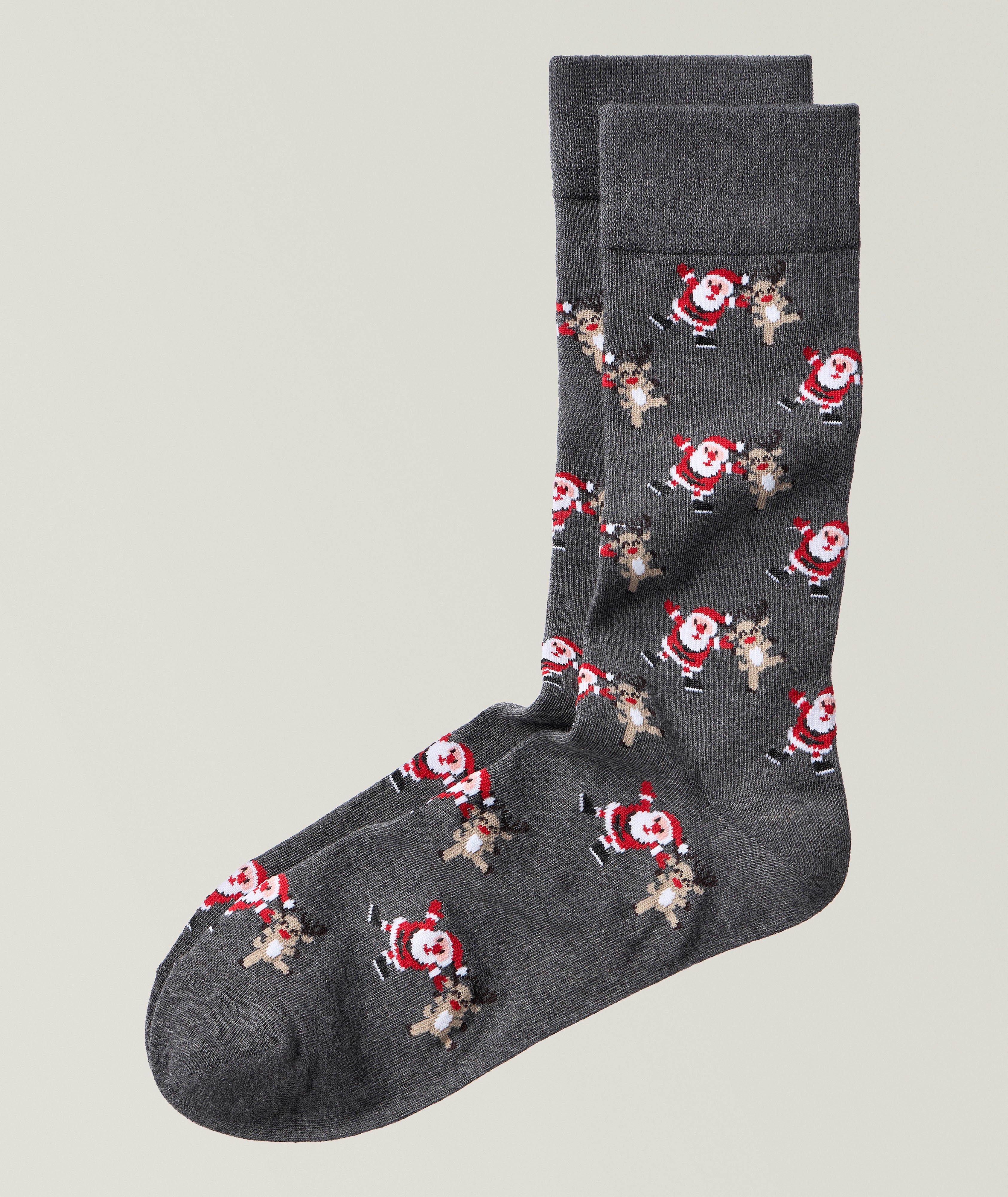 Santa and Rudolph Stretch-Cotton Socks  image 0