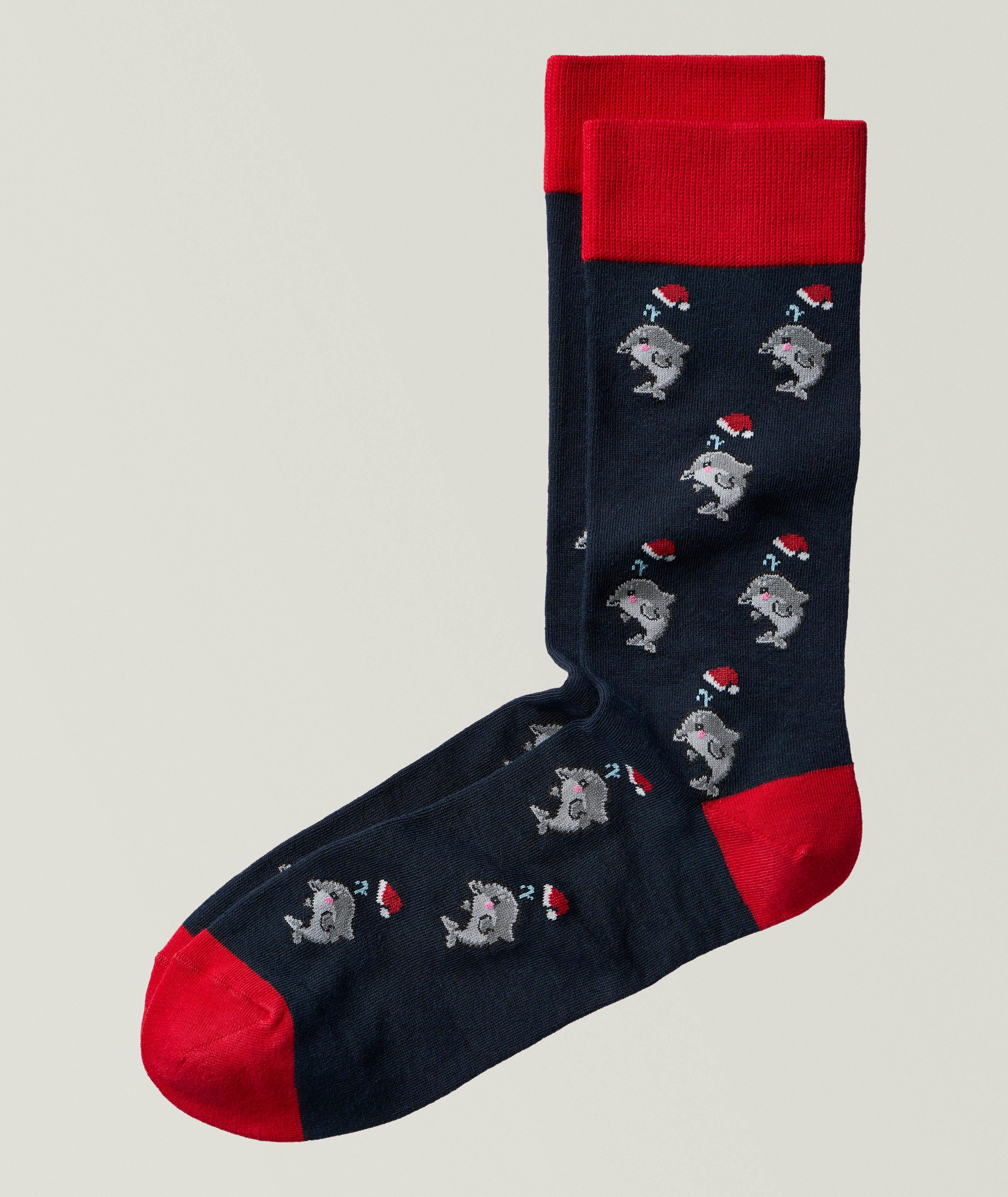 Dolphin Santa Stretch-Cotton Socks  image 0