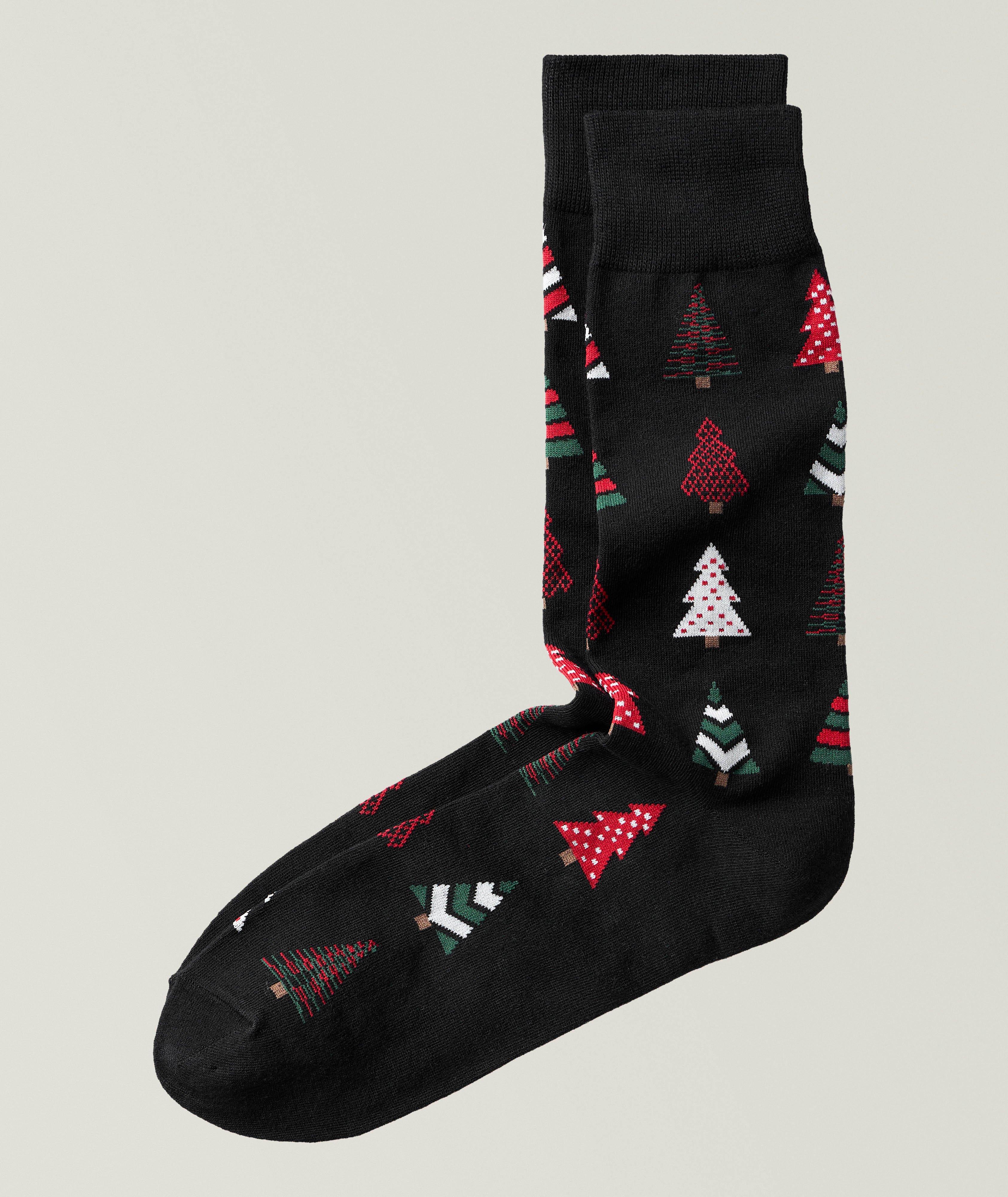 Key Retro Trees Stretch-Cotton Socks 