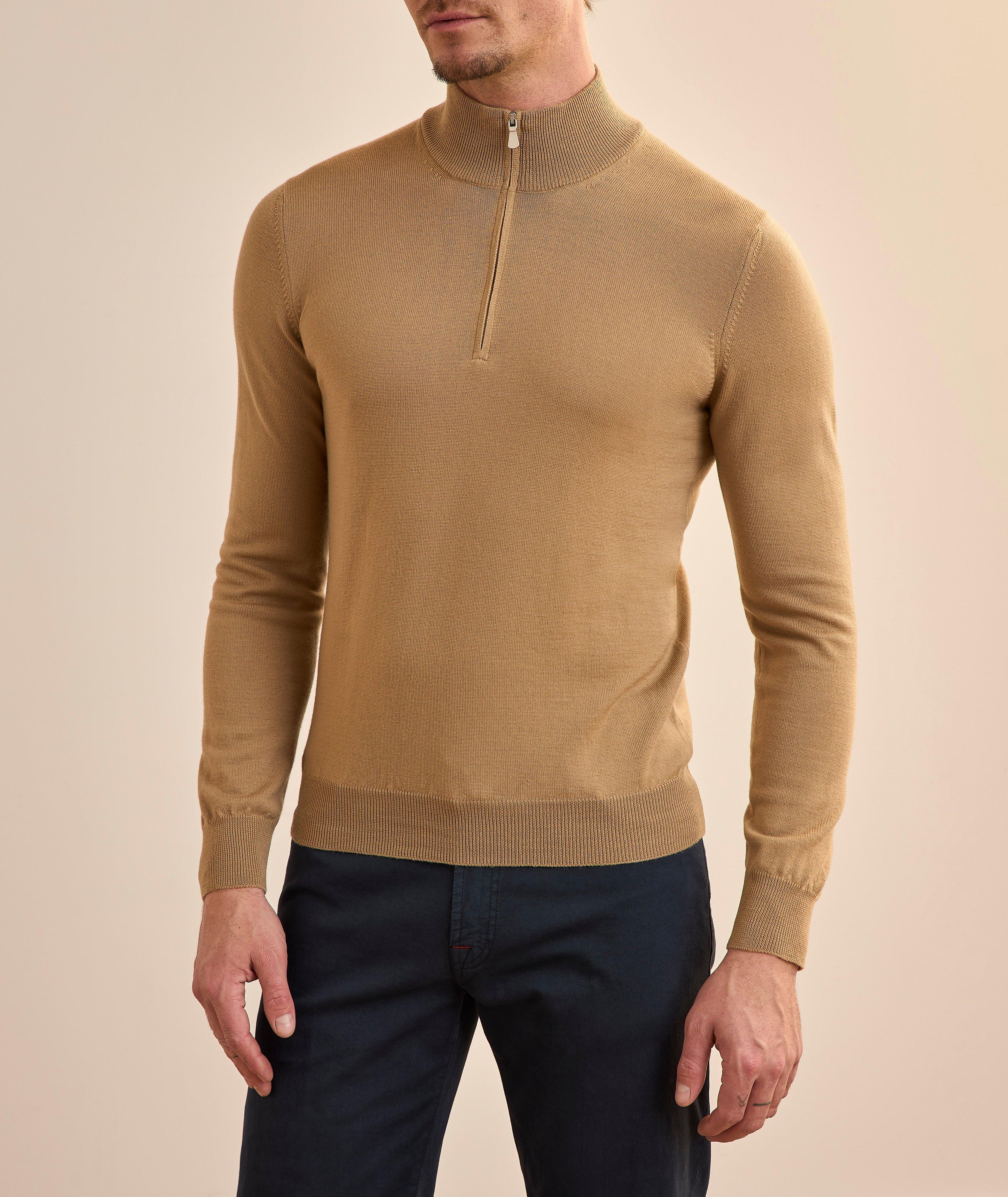 Pull laine vierge quart de zip image 1