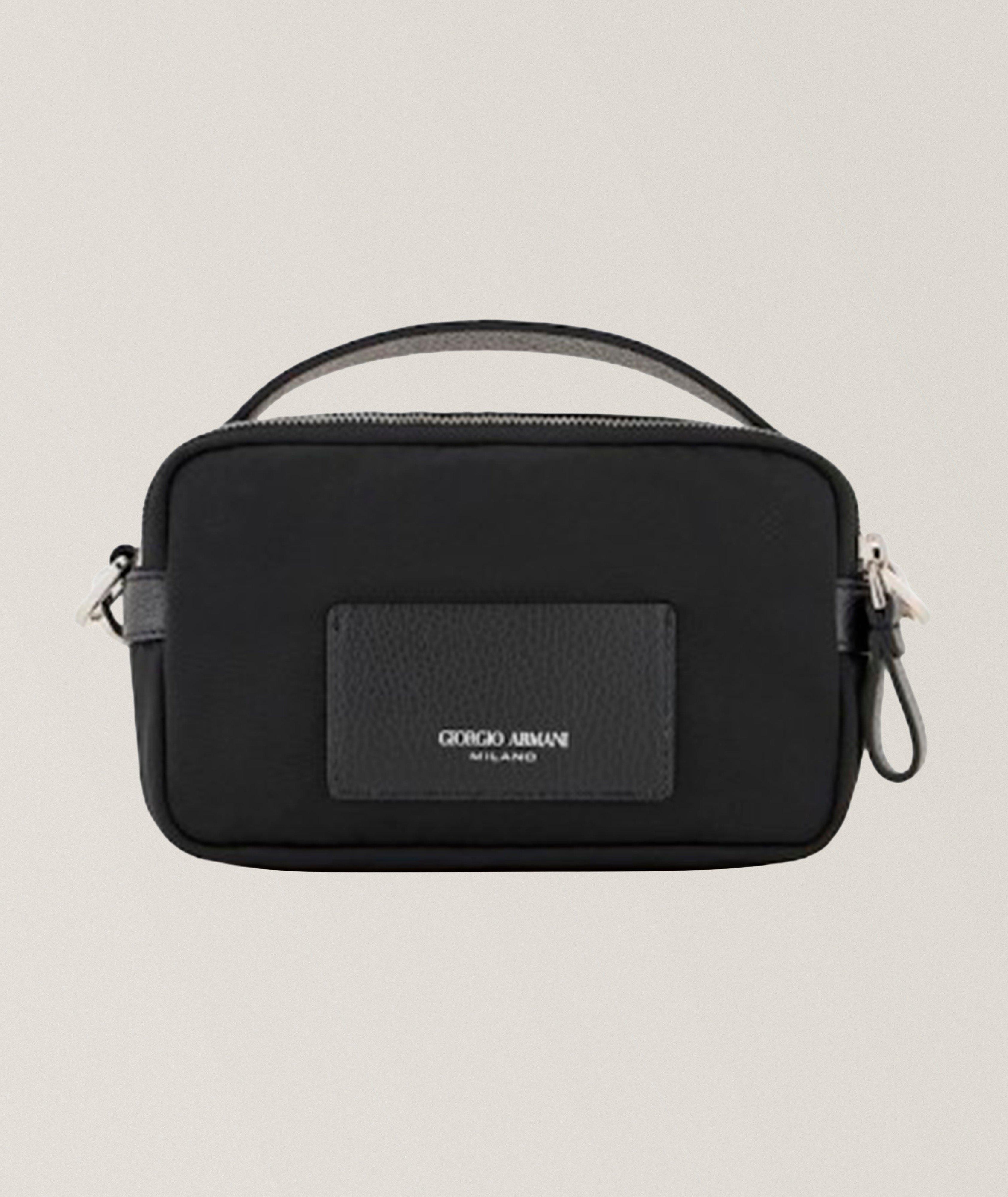 Nylon & Leather Mini Crossbody Bag