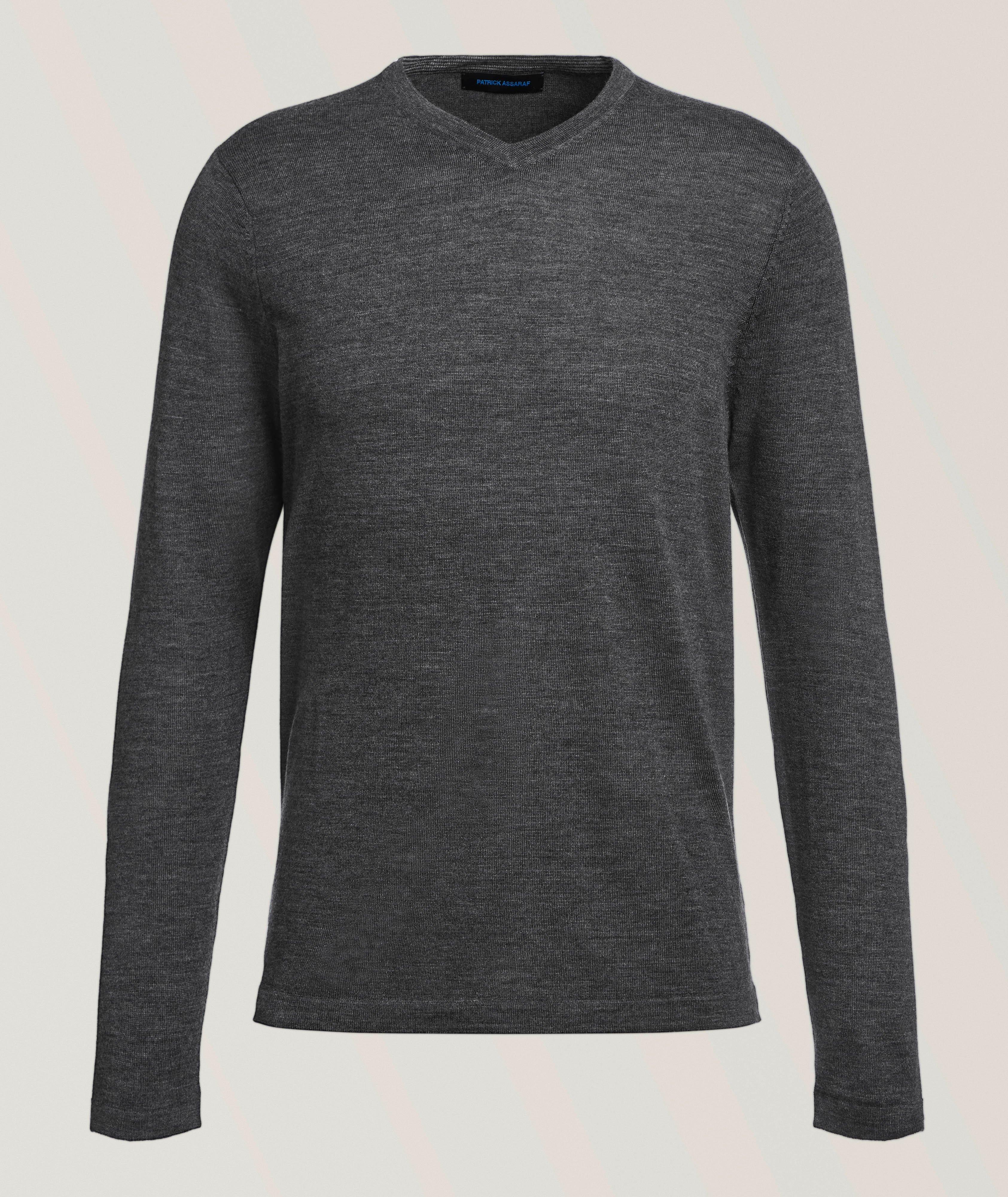 Patrick Assaraf Extrafine Merino Wool V-Neck Sweater