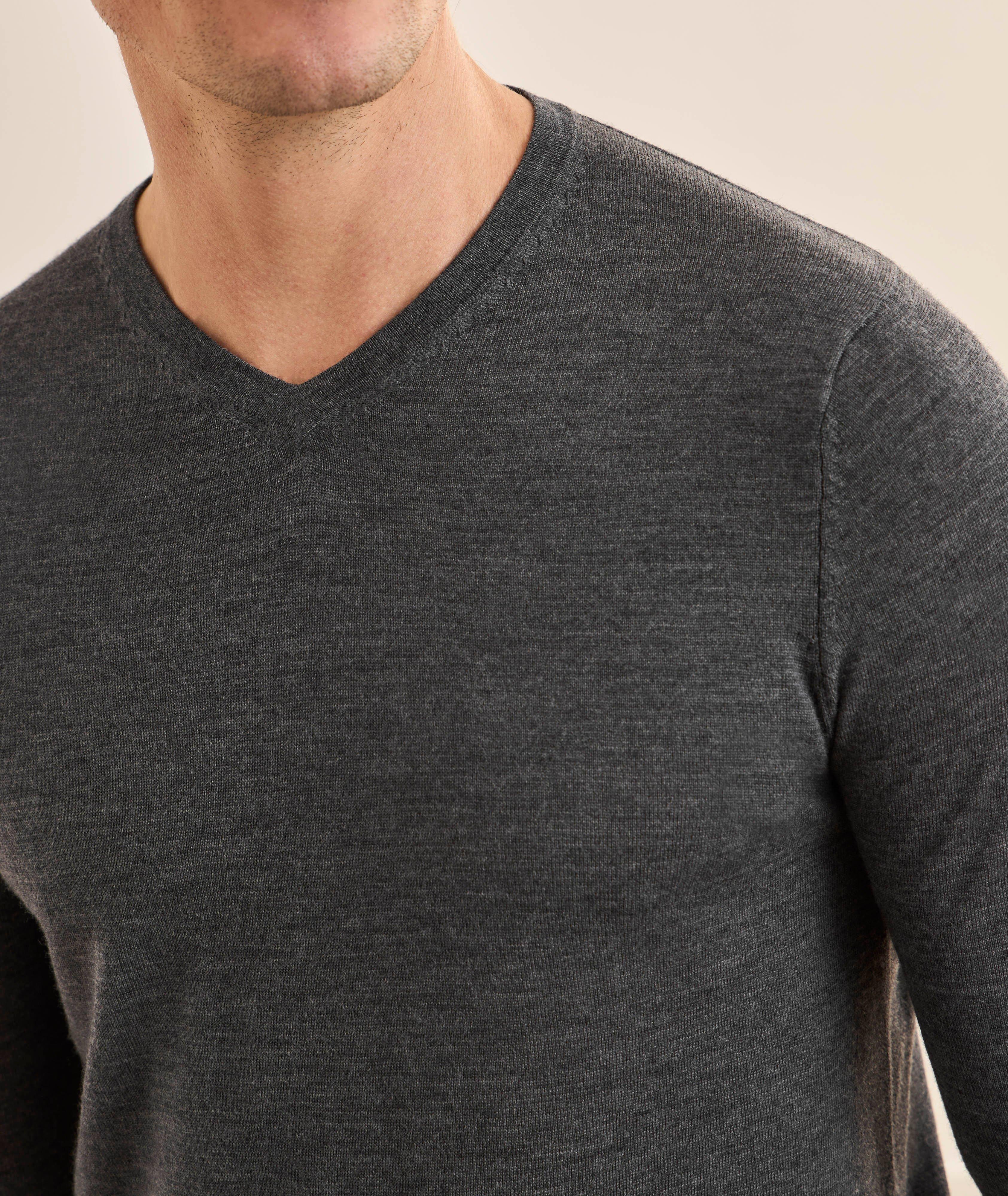 Extrafine Merino Wool V-Neck Sweater image 3
