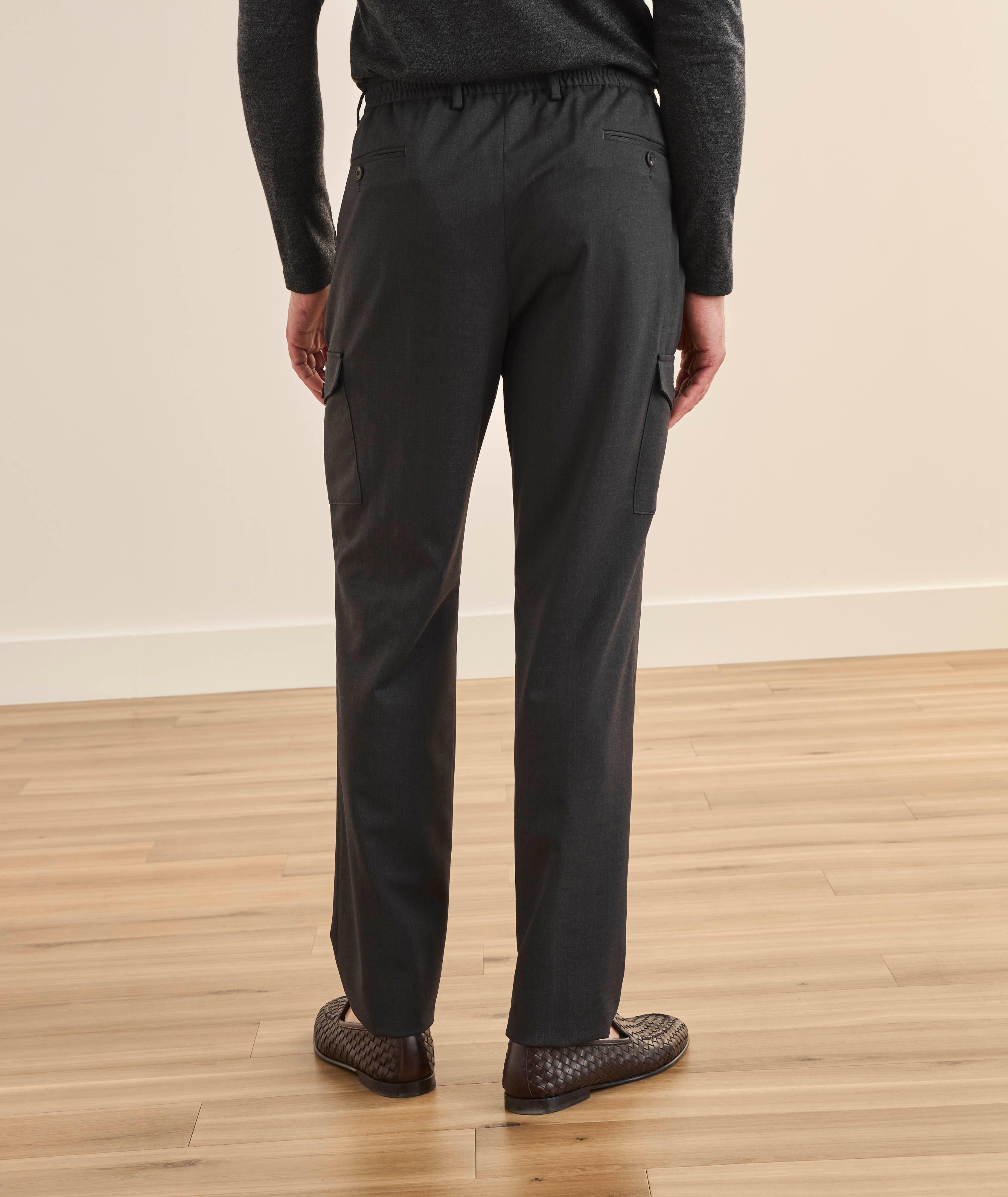 Slim Wool-Blend Drawstring Cargo Pants image 2