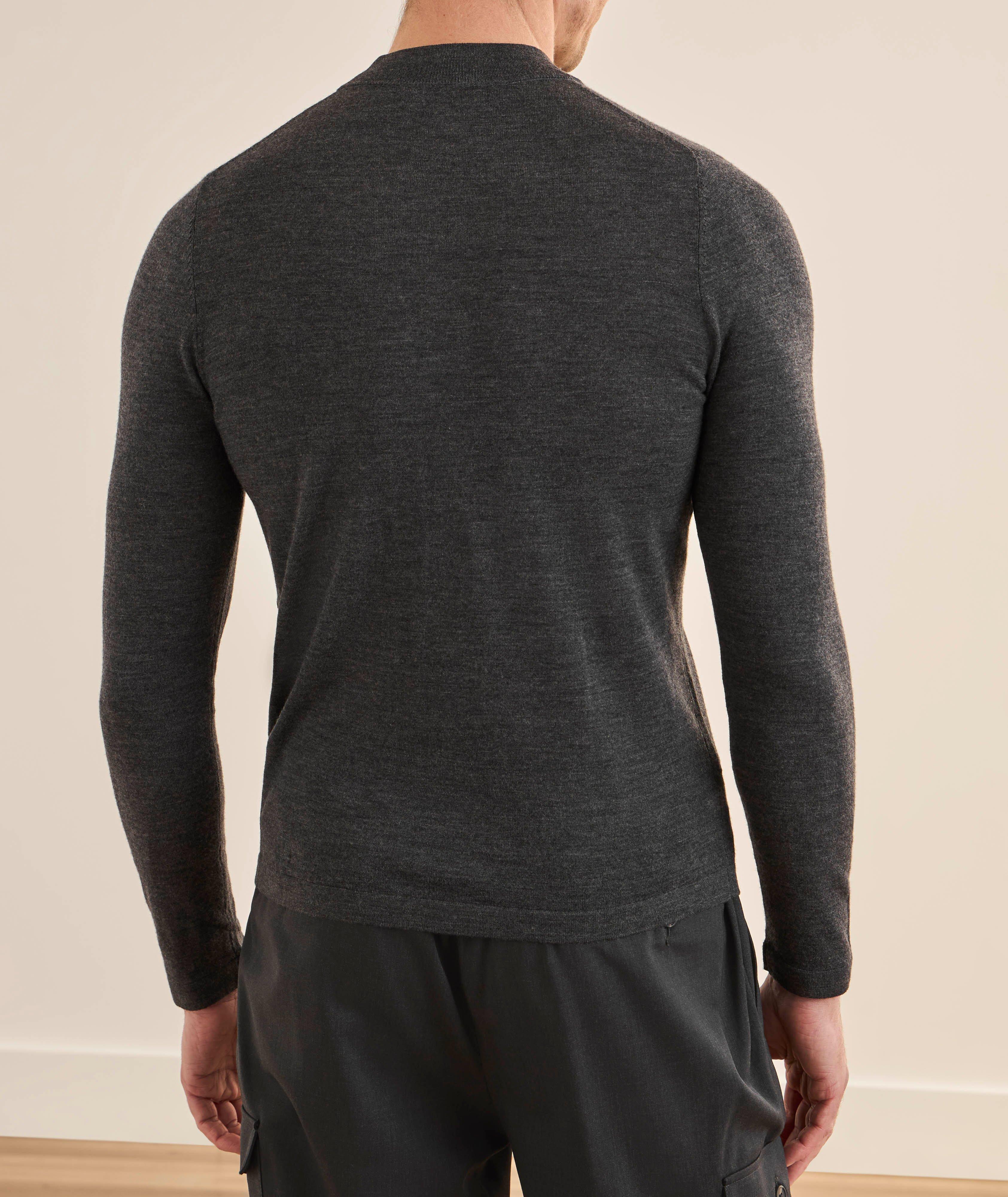Pull laine mérinos extra-fine col montant image 2