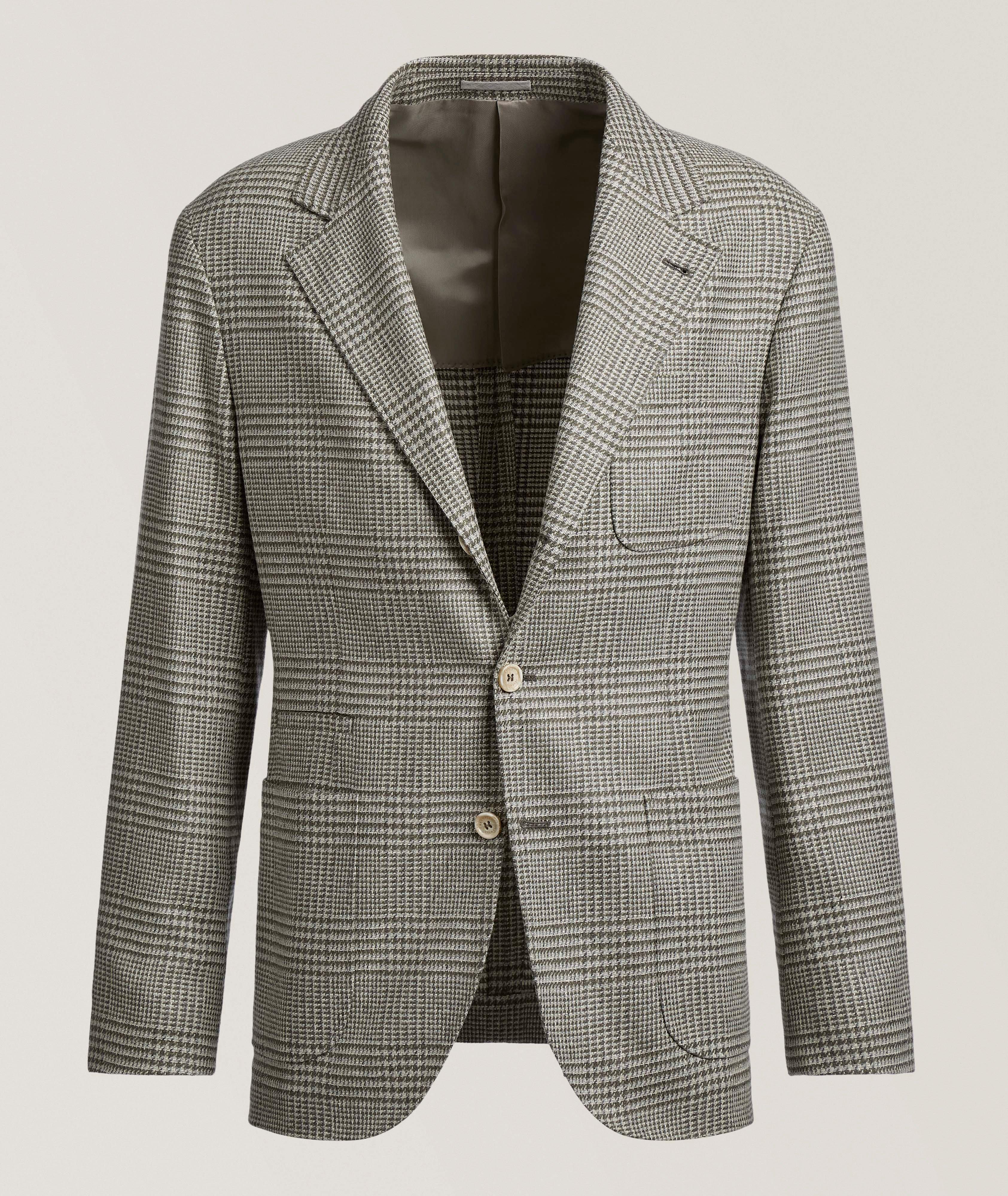 Brunello Cucinelli Check Silk-Cashmere Sport Jacket