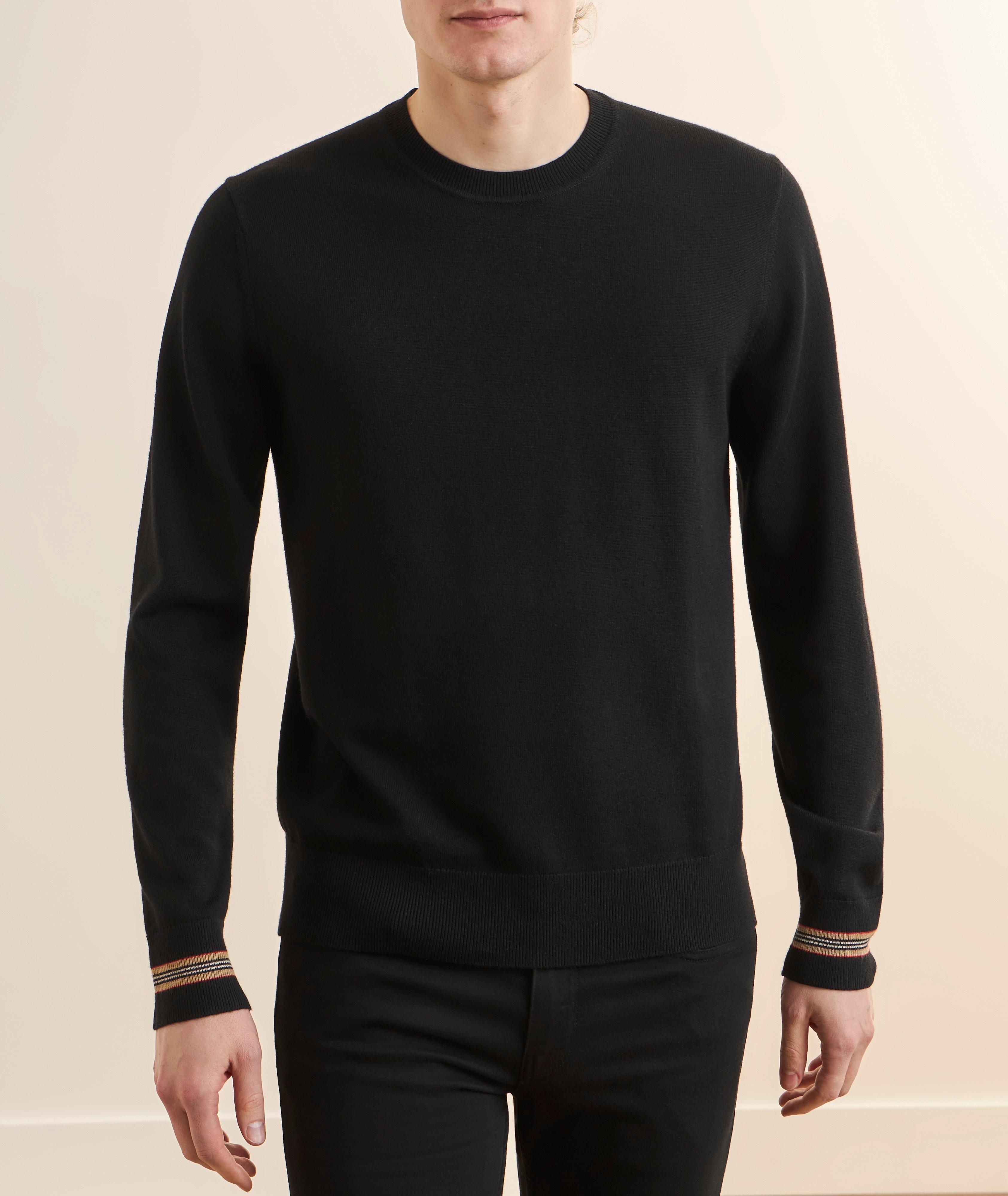 Striped Cuffs Wool Sweater image 1