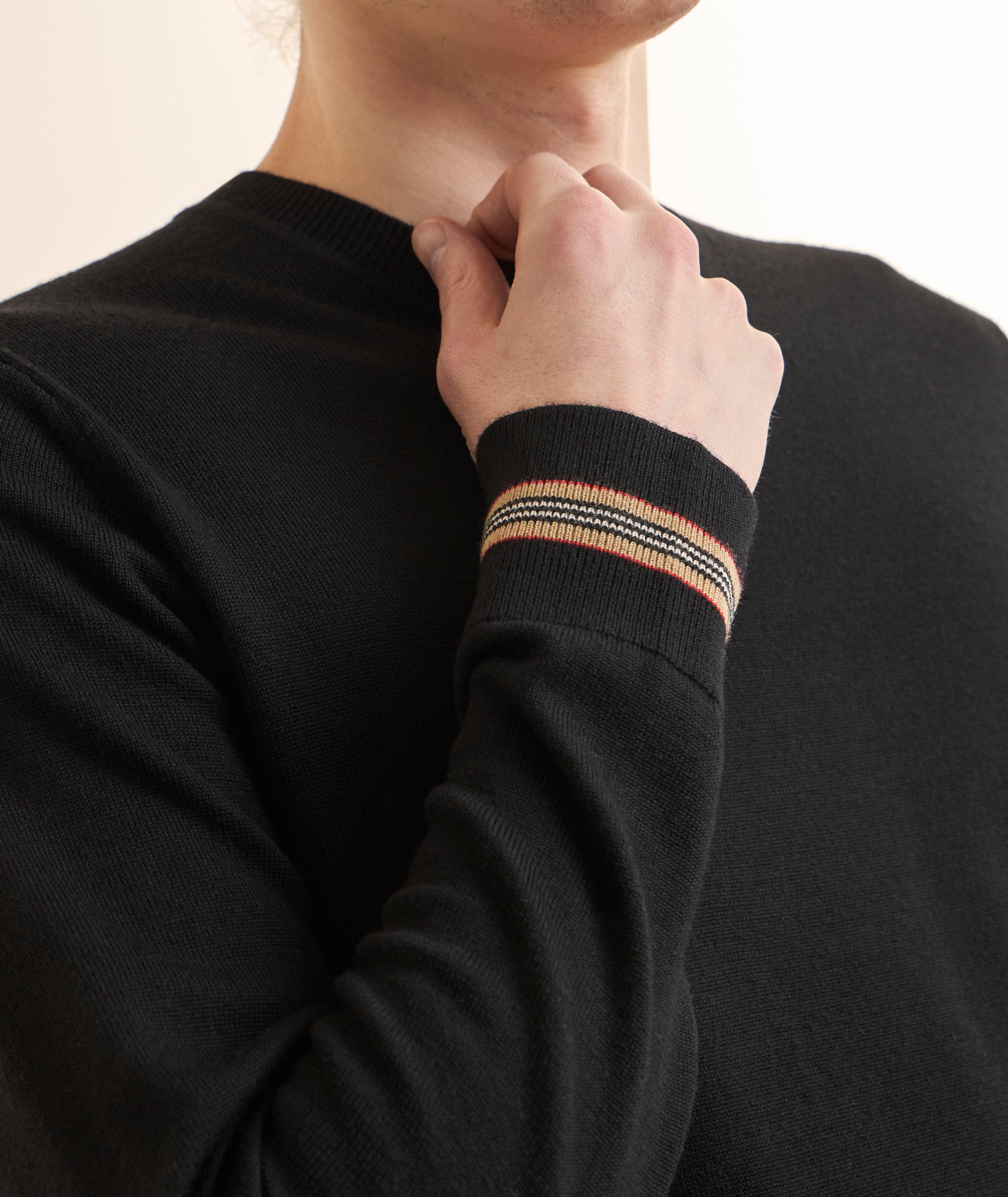 Striped Cuffs Wool Sweater image 3