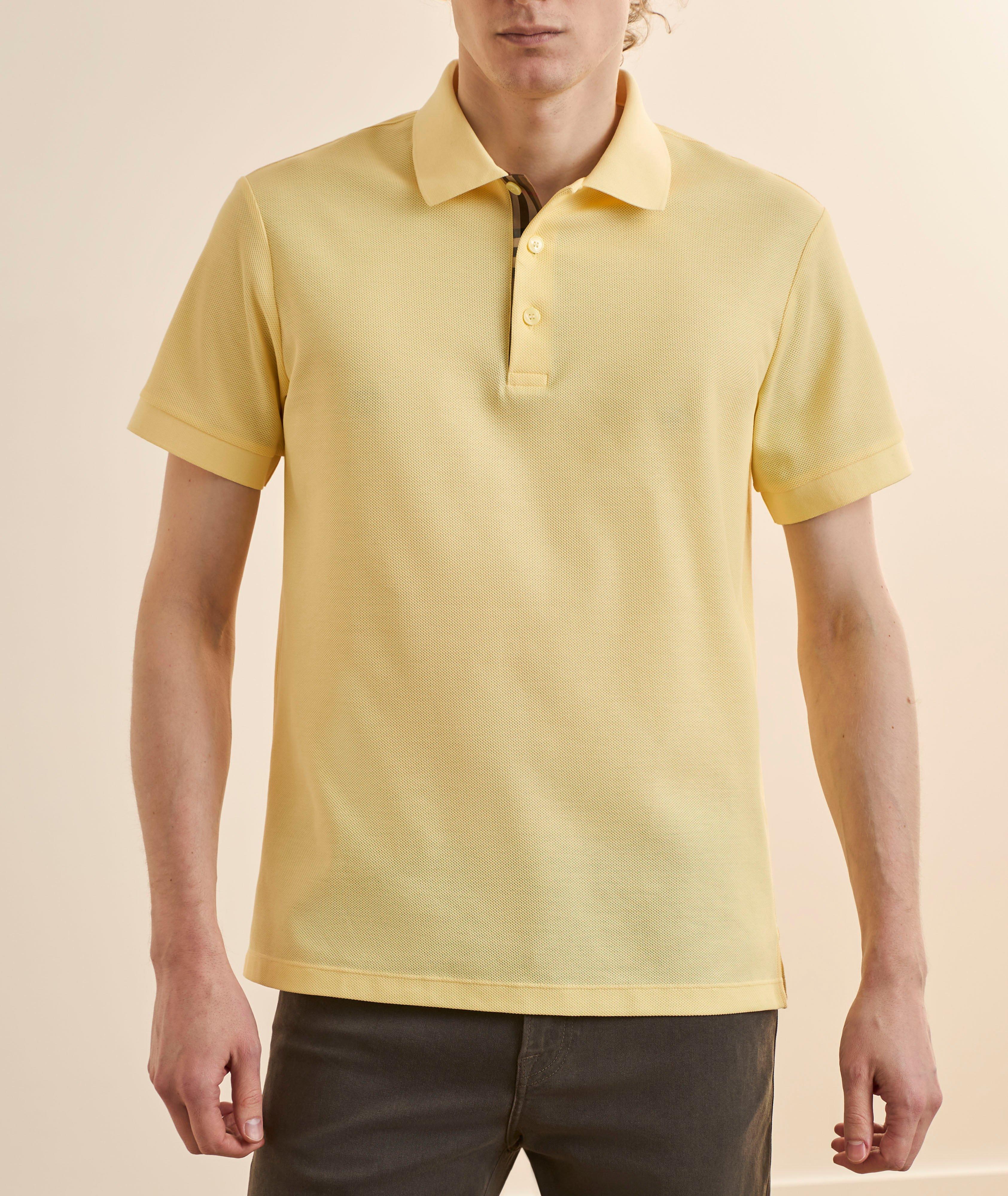 Polo coton piqué patte à carreaux image 1