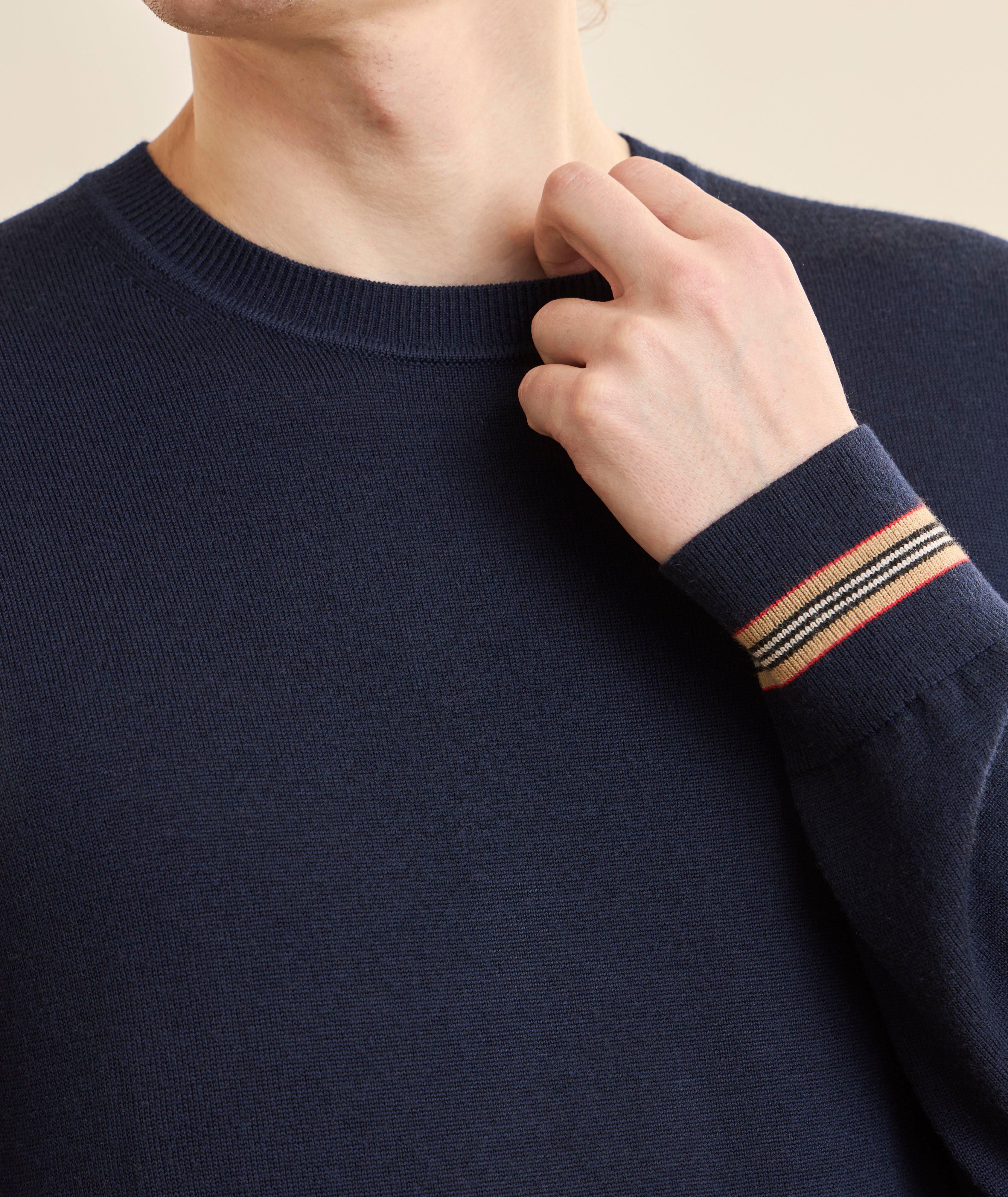 Striped Cuffs Wool Sweater image 3