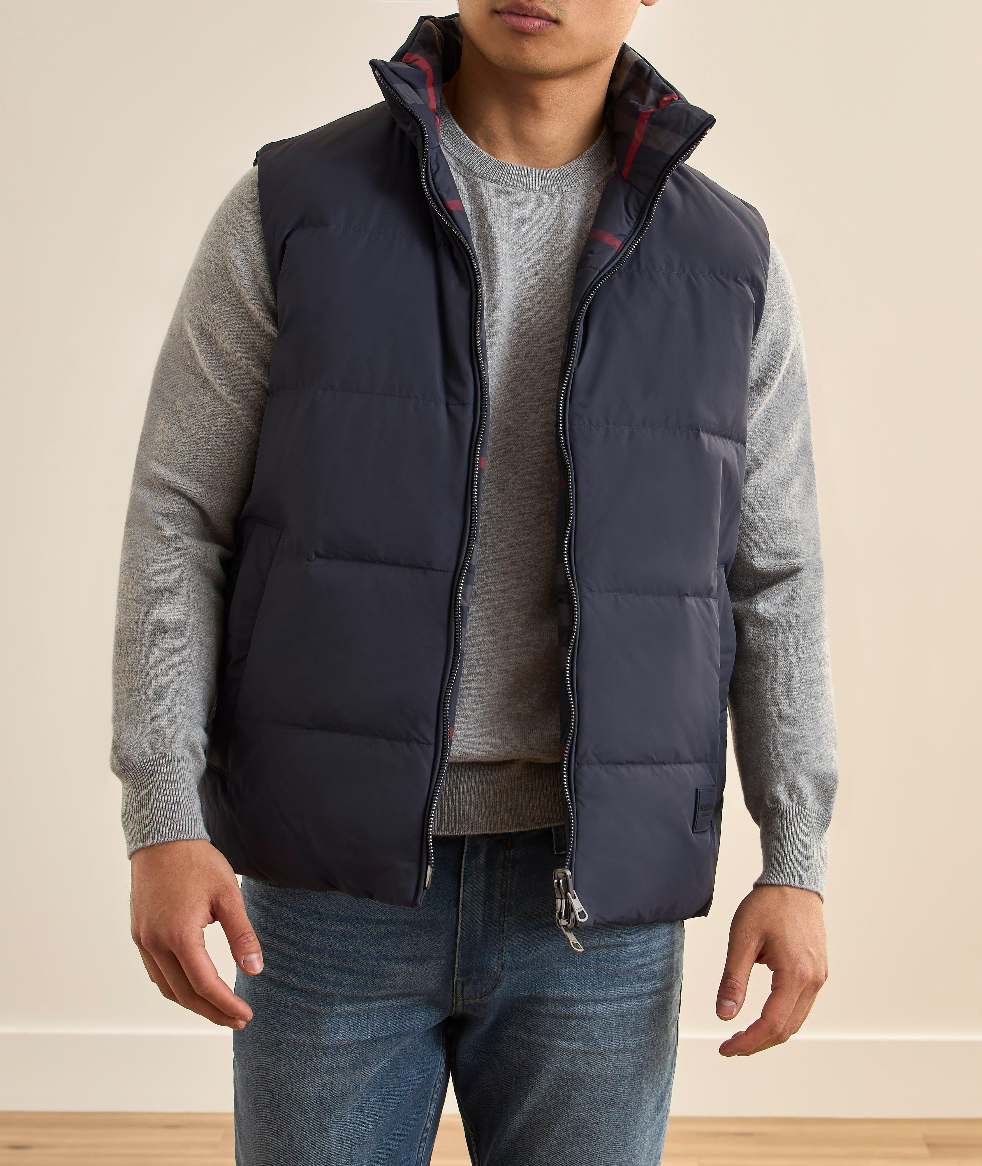 Reversible Checked Puffer Vest image 1