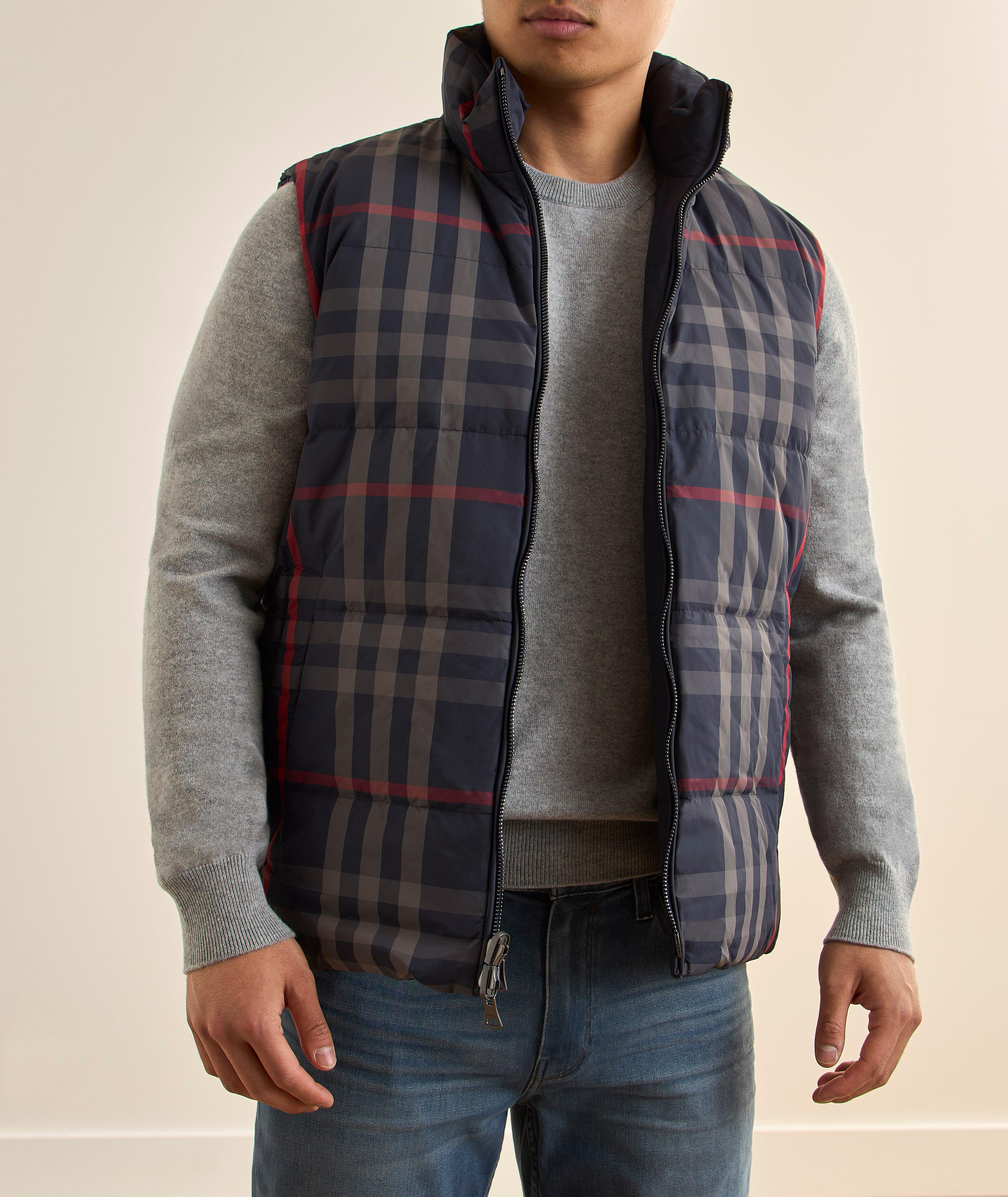 Reversible Checked Puffer Vest image 3