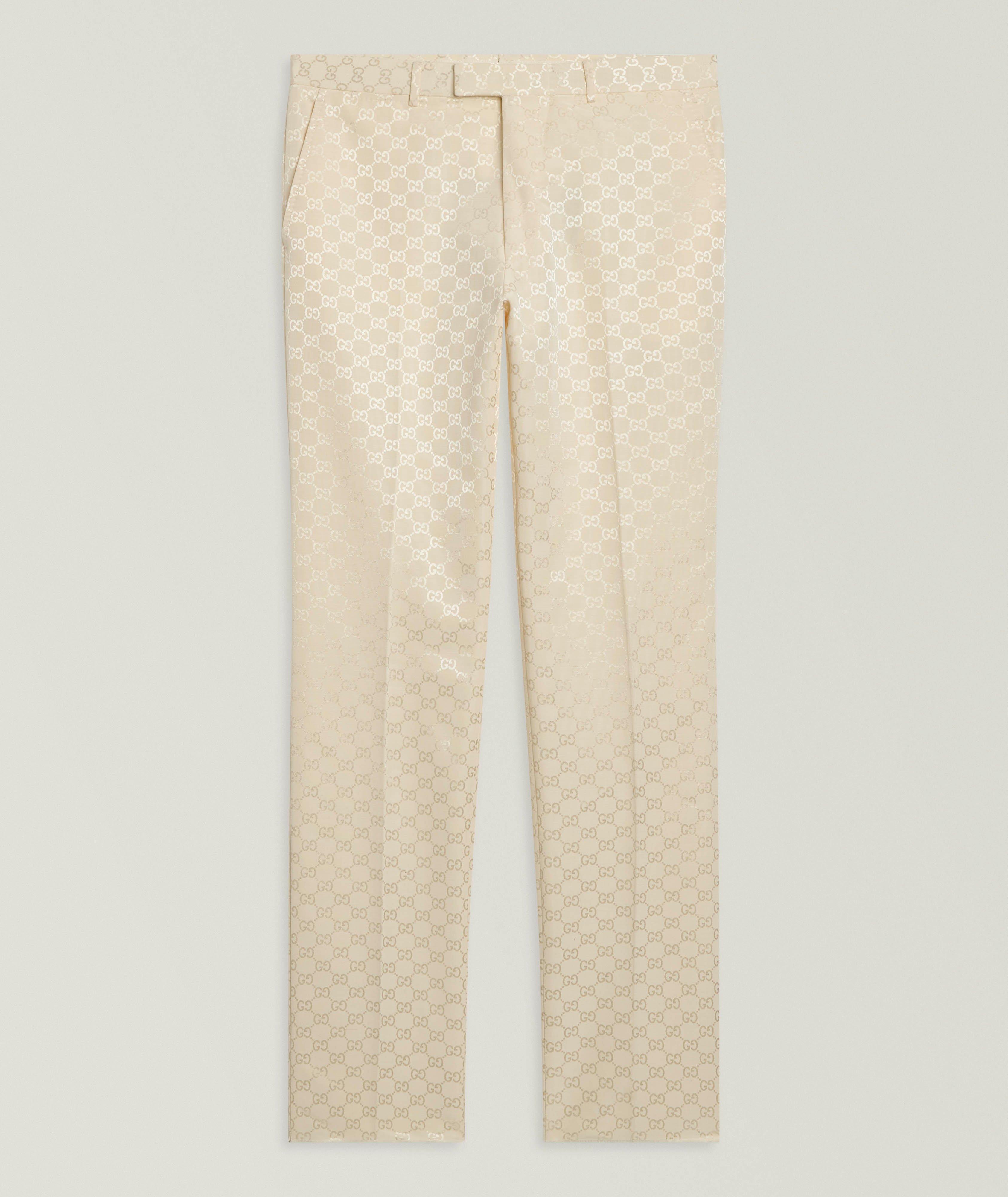 Gucci Pantalon habillé jacquard monogramme