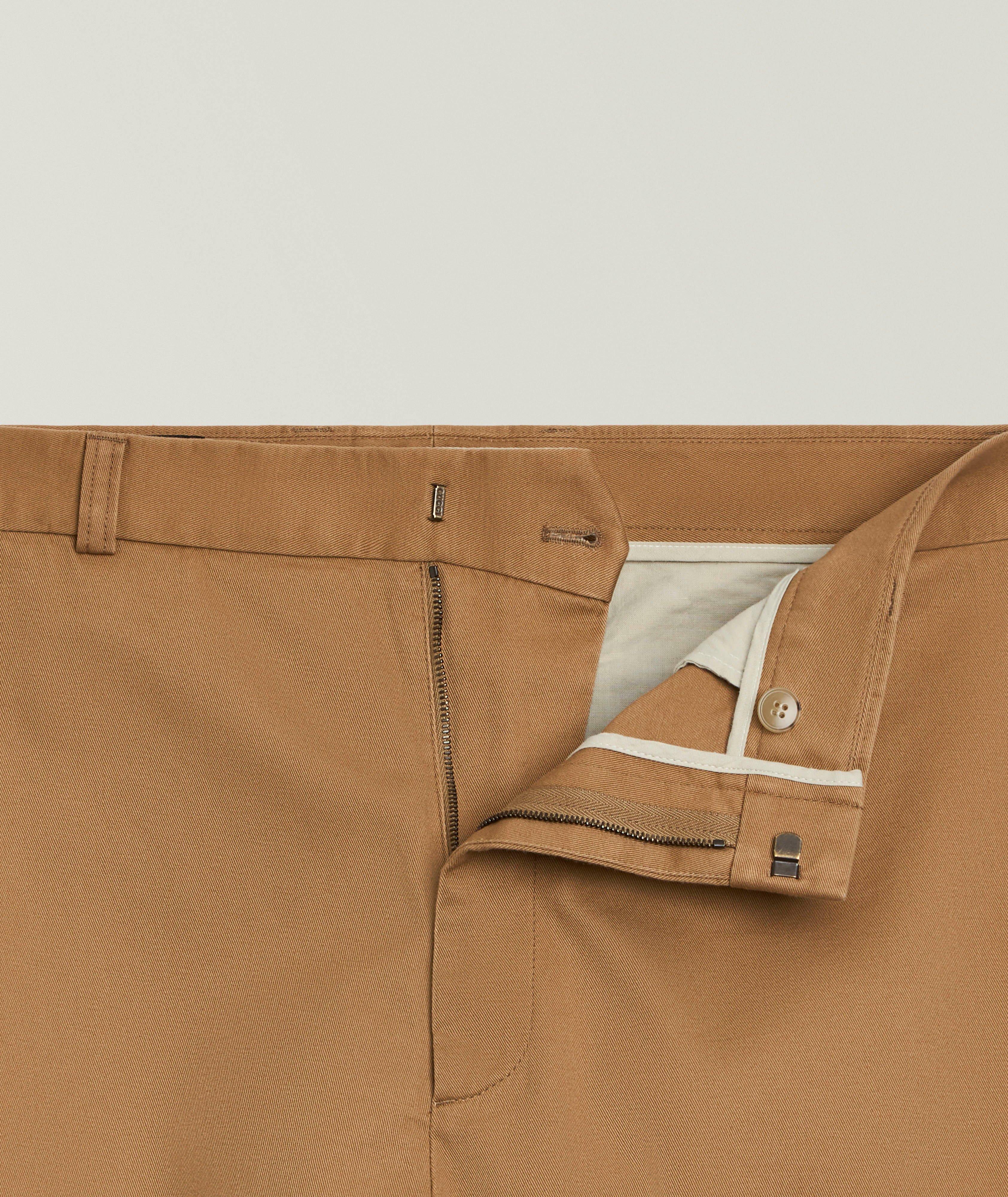Pantalon habillé droit large croisé coton image 1