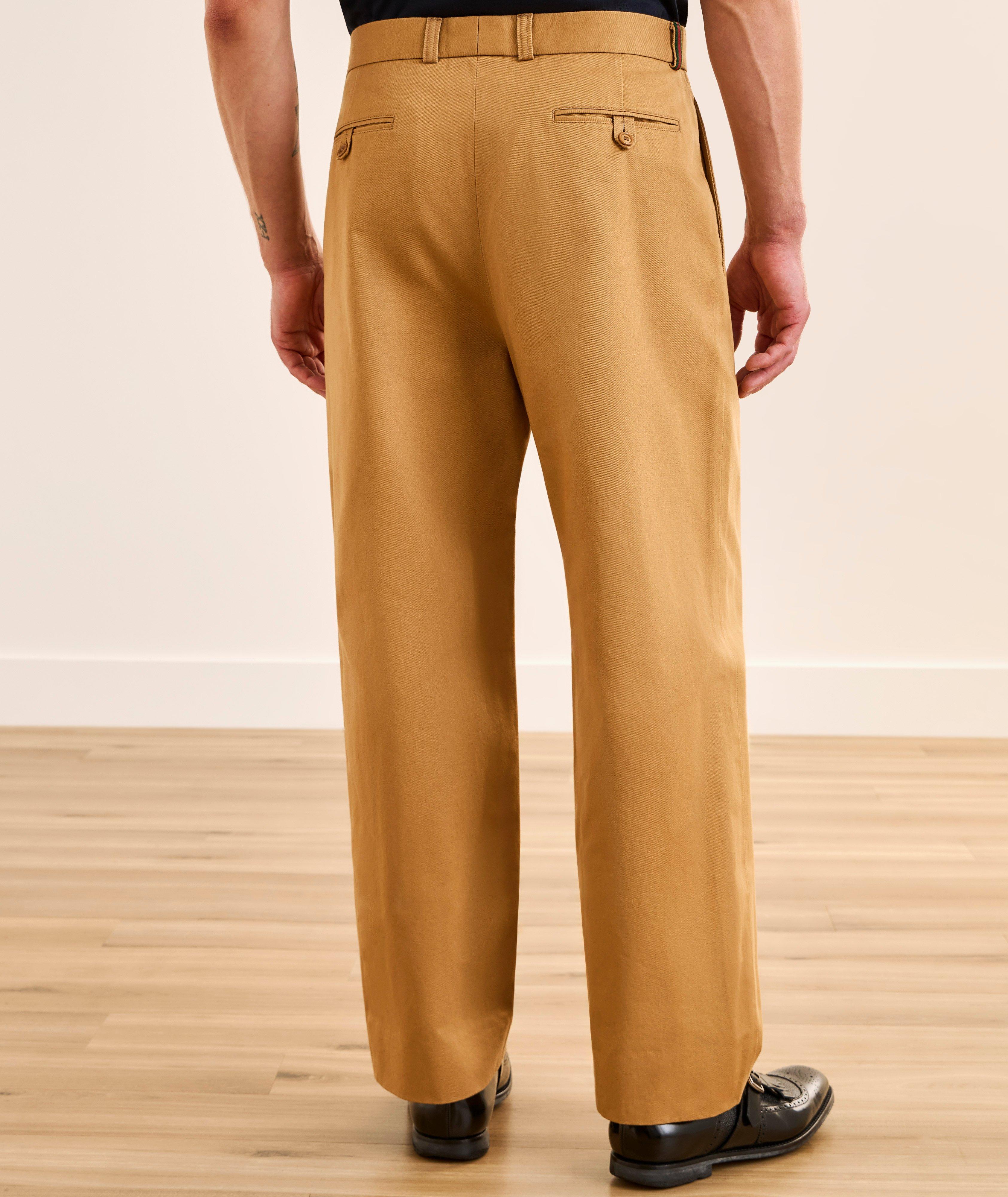 Pantalon habillé droit large croisé coton image 3