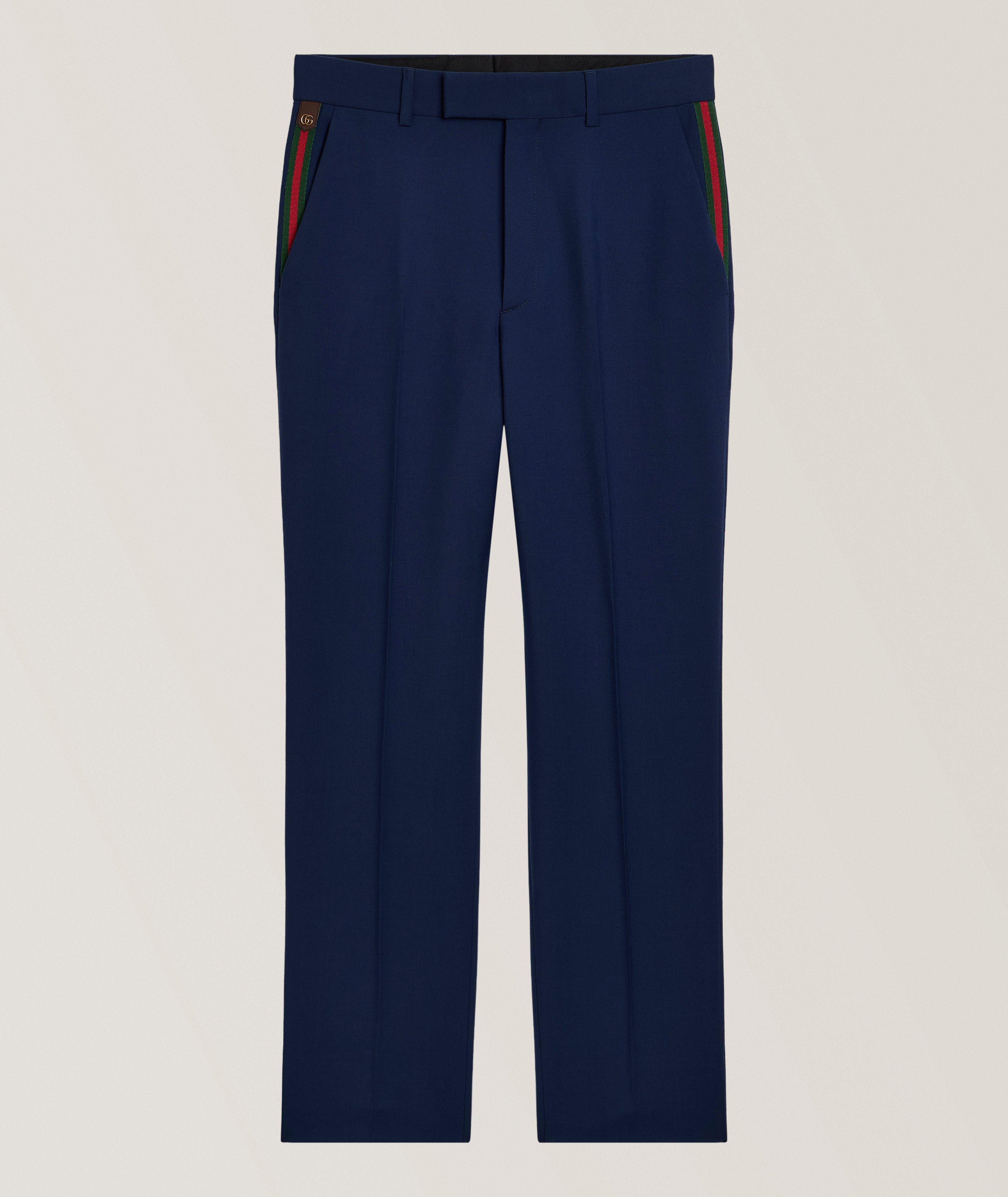 Gucci Pantalon mohair-laine bordures-rayées