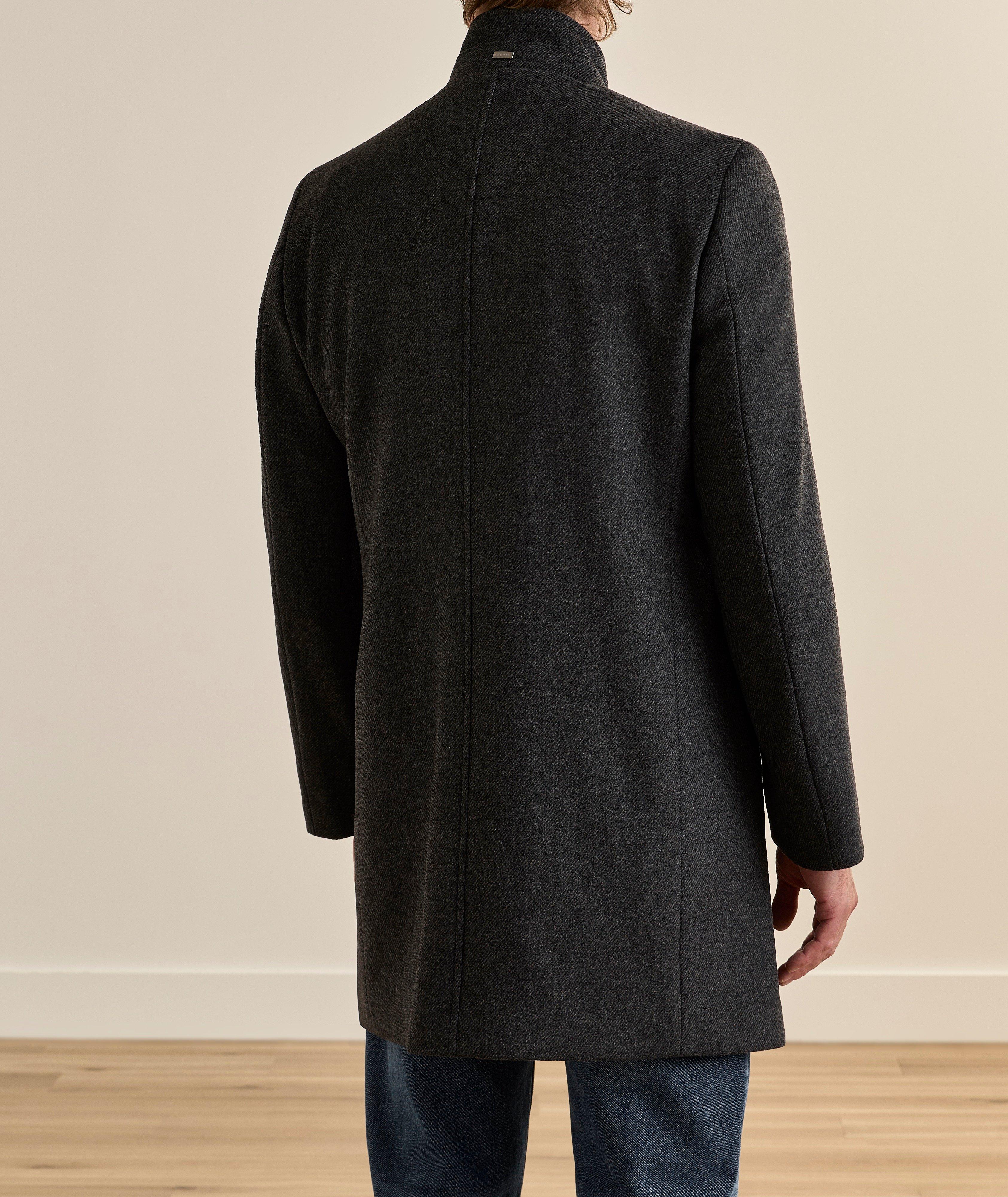 Manteau sergé laine-mélange col droit image 2