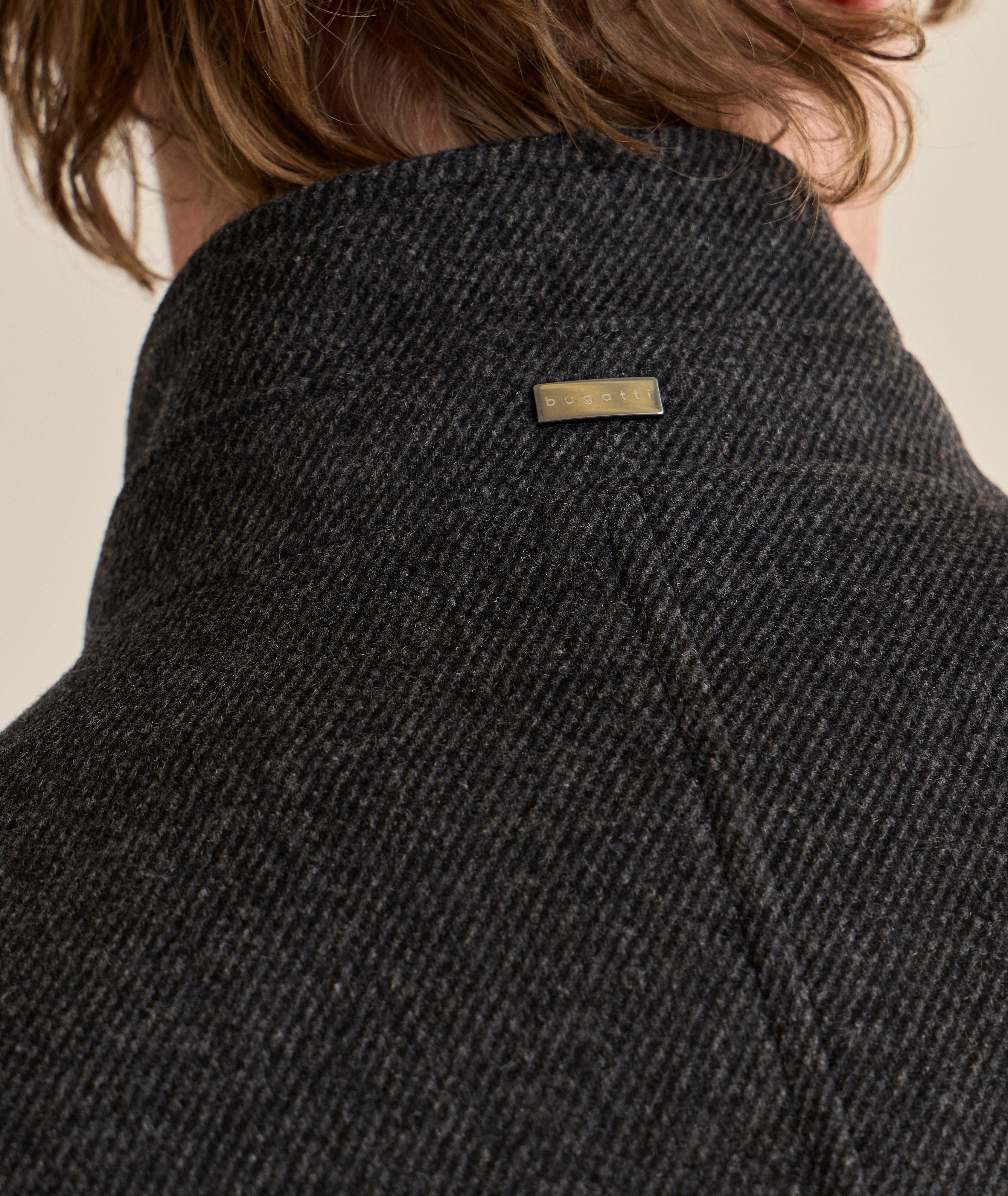 Manteau sergé laine-mélange col droit image 4
