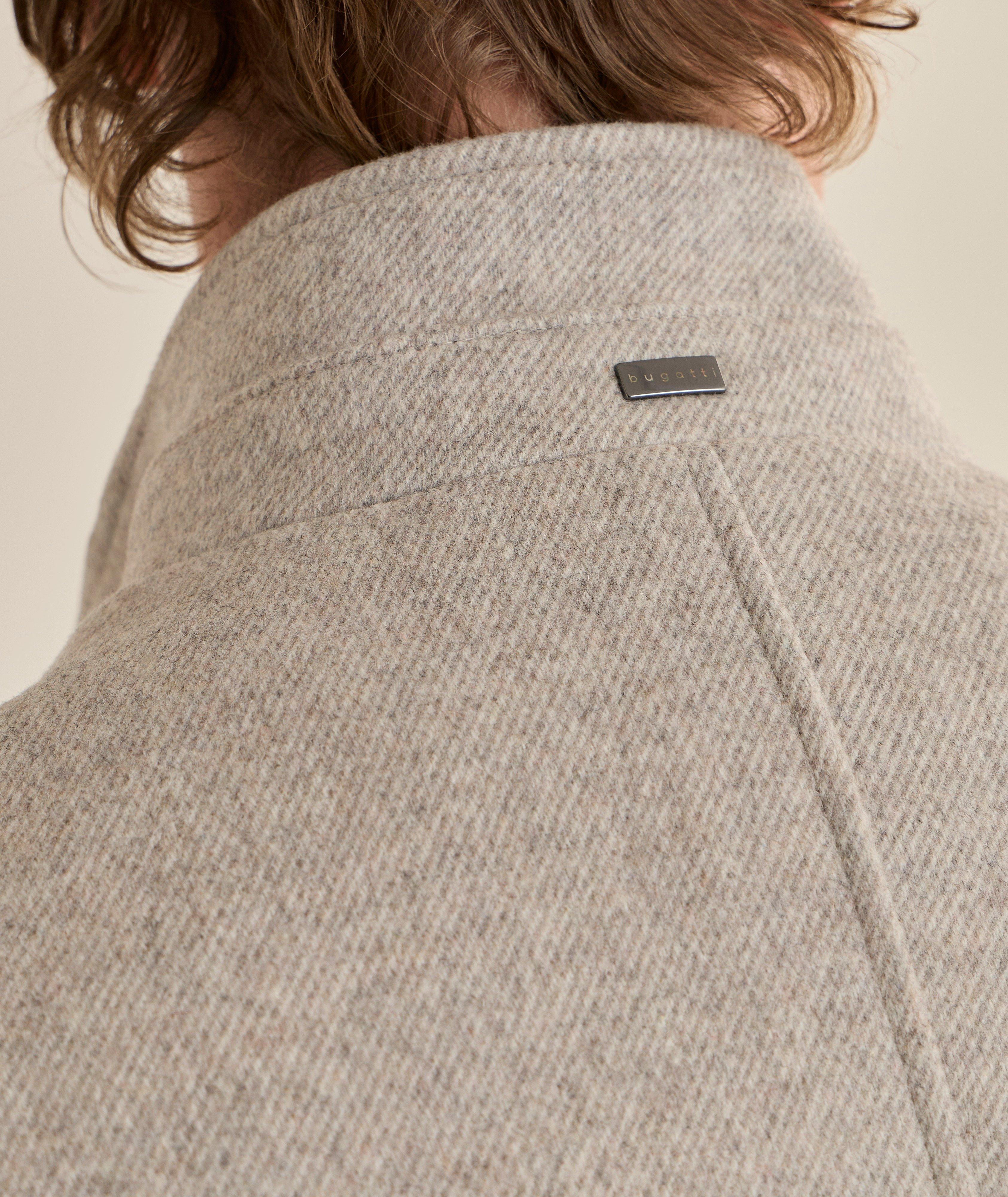 Manteau sergé laine-mélange col droit image 4