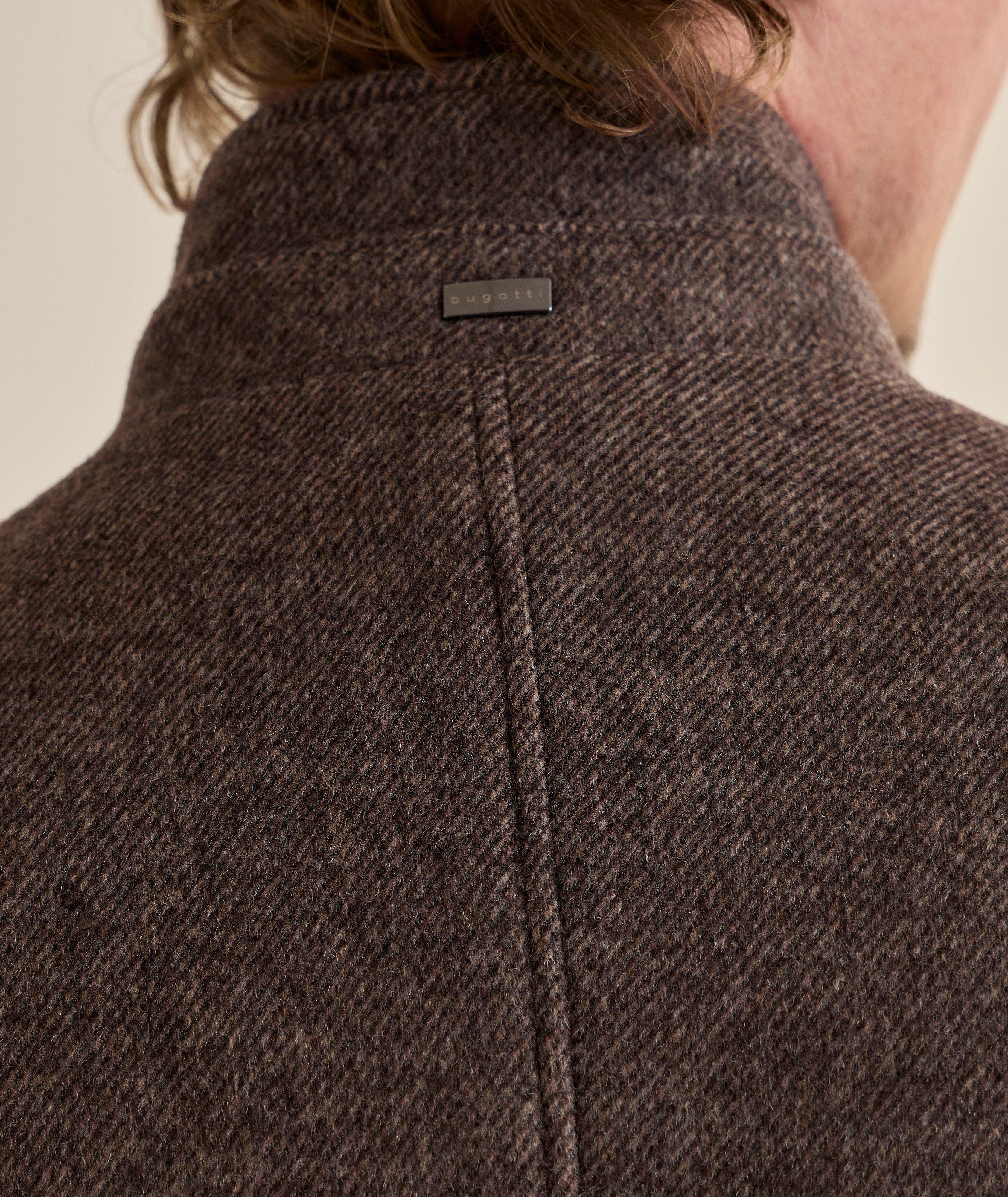 Manteau sergé laine-mélange col droit image 4