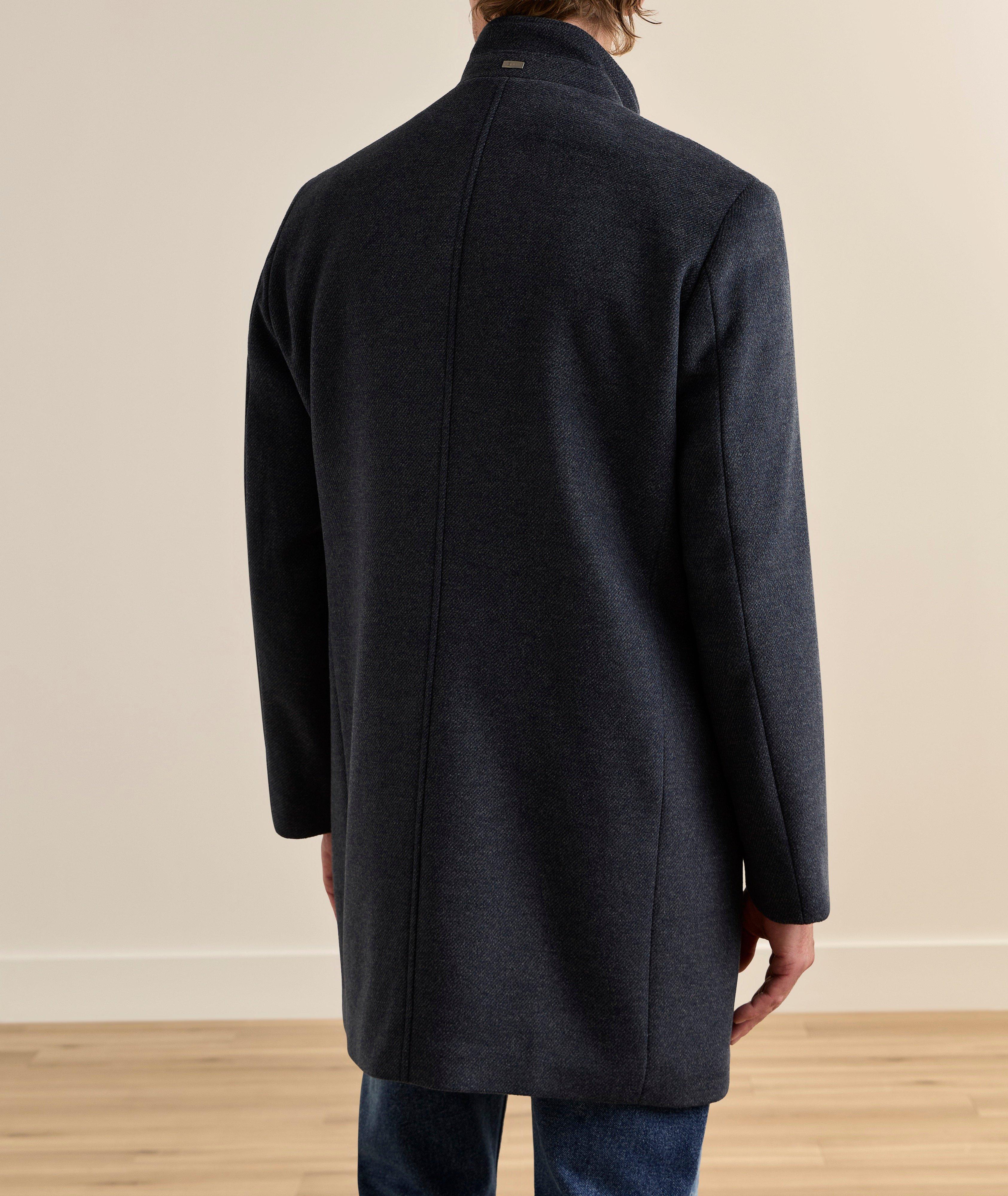 Manteau sergé laine-mélange col droit image 2
