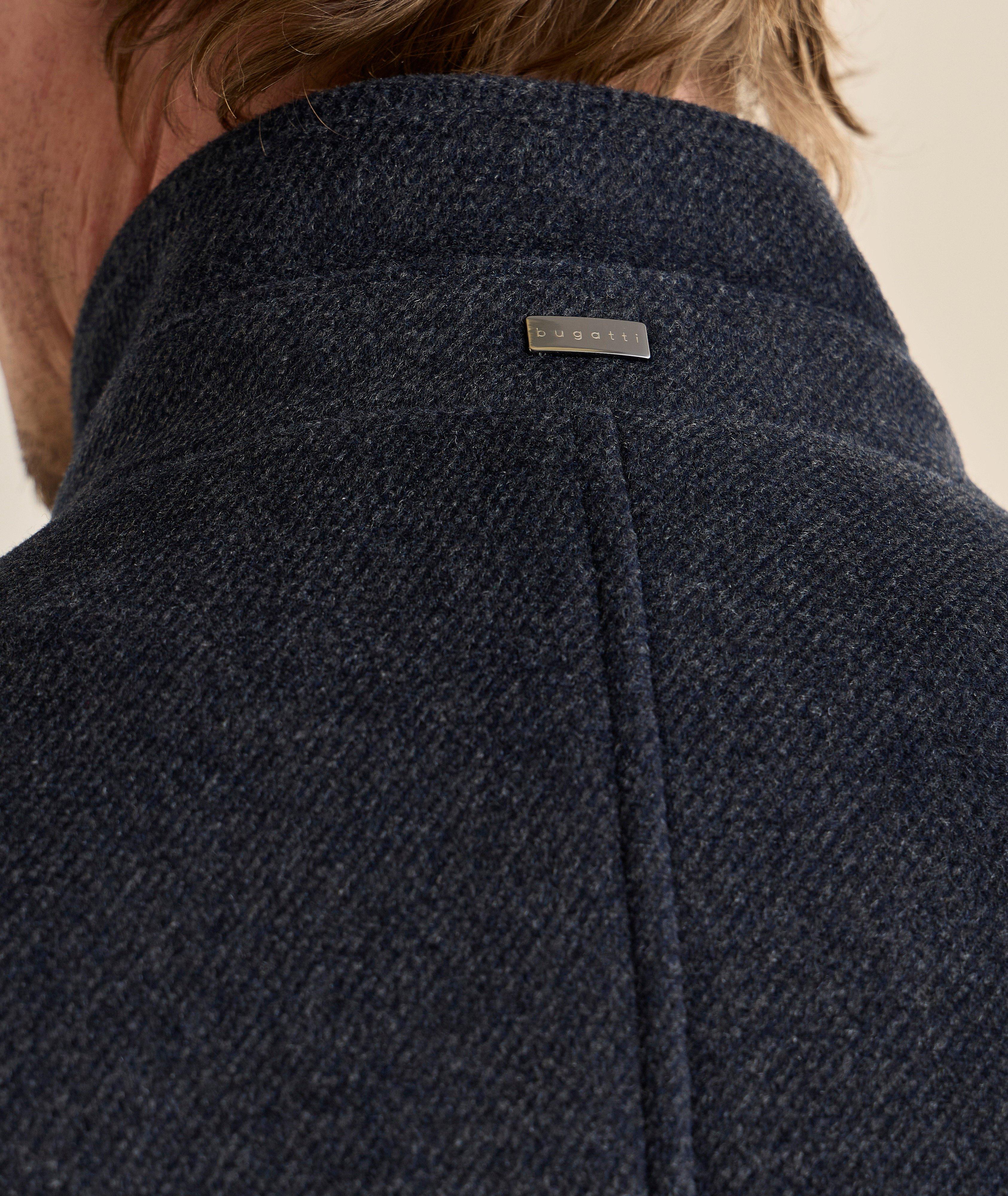 Manteau sergé laine-mélange col droit image 3