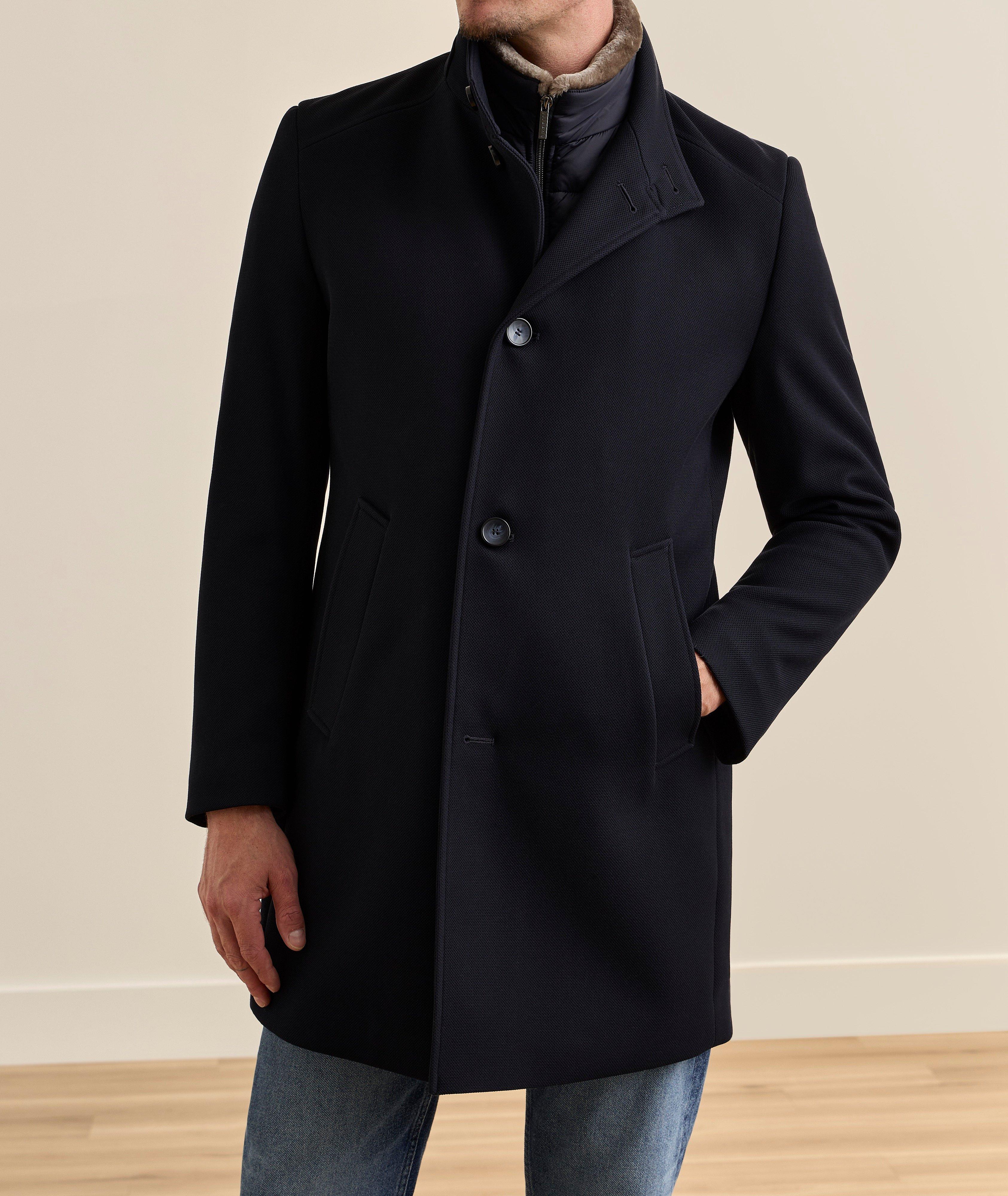 Manteau bavette-amovible col fausse fourrure image 1